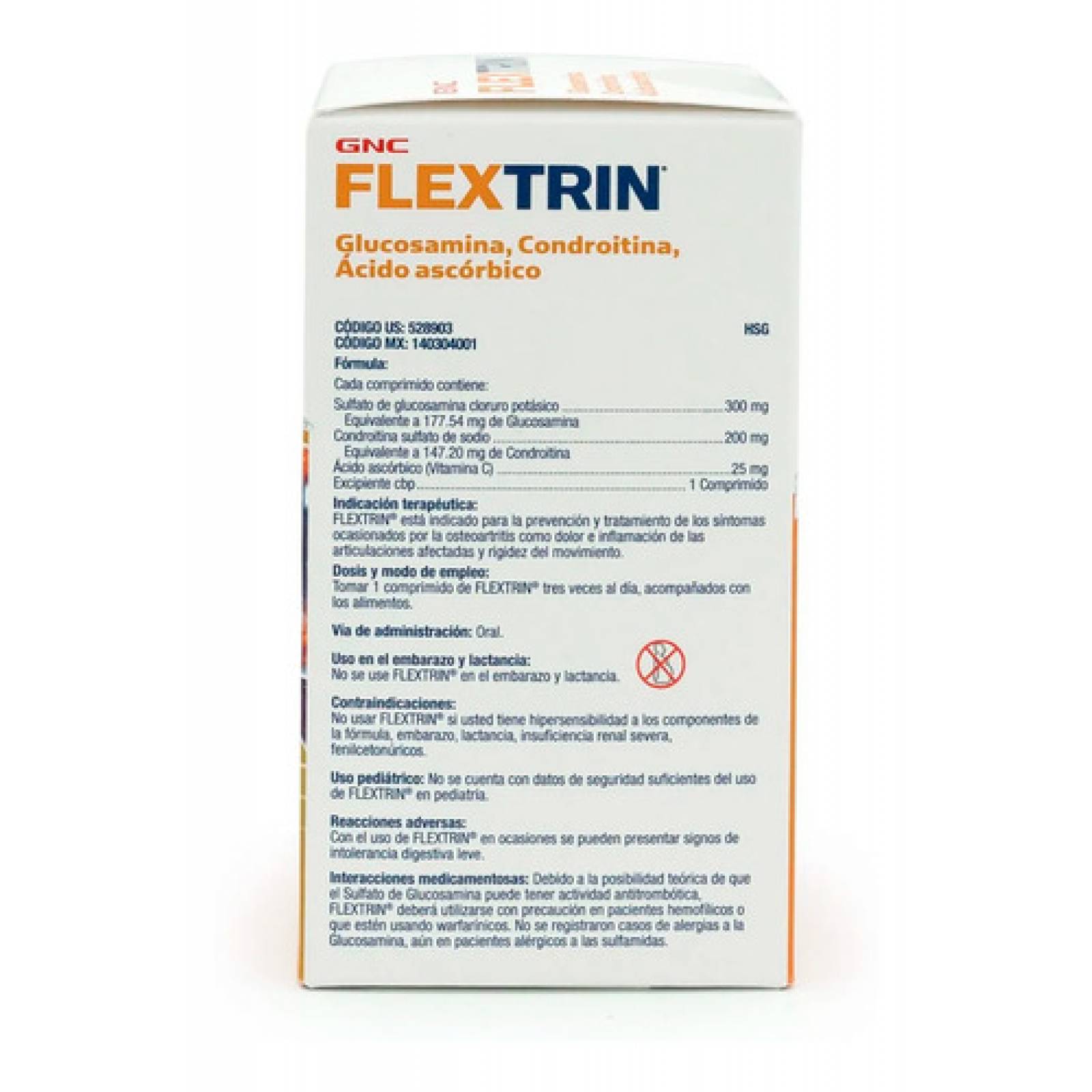 Suplemento Flextrin Glucosamina Condroitina Gnc 60 Tabletas