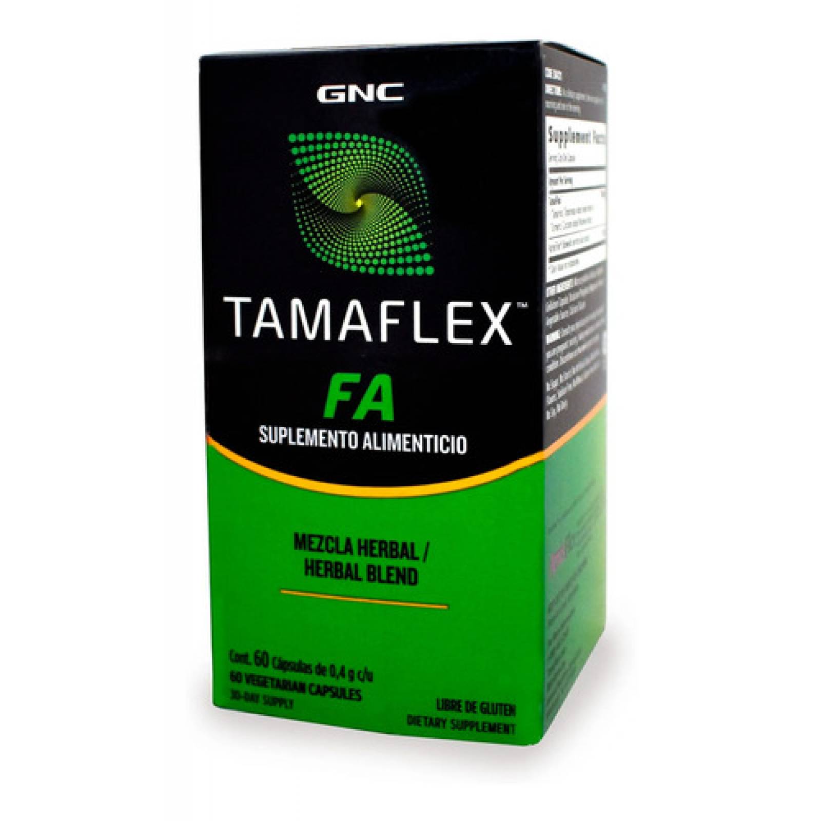 Suplemento Tamaflex Mezcla Herbal Gnc 60 Cápsulas Glutenfree
