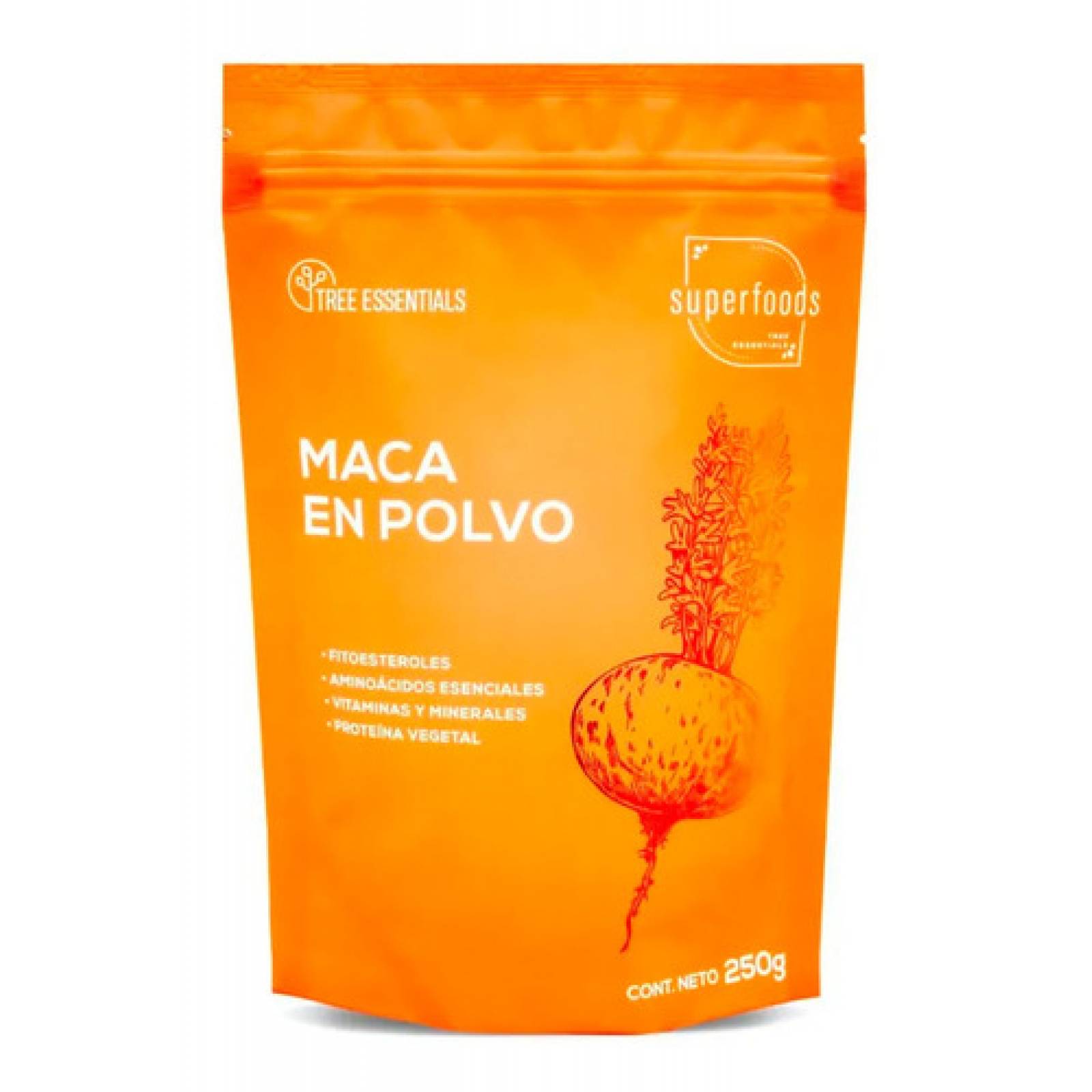 Te Maca En Polvo Tree Essentials Fitoesteroles 250 Gramos