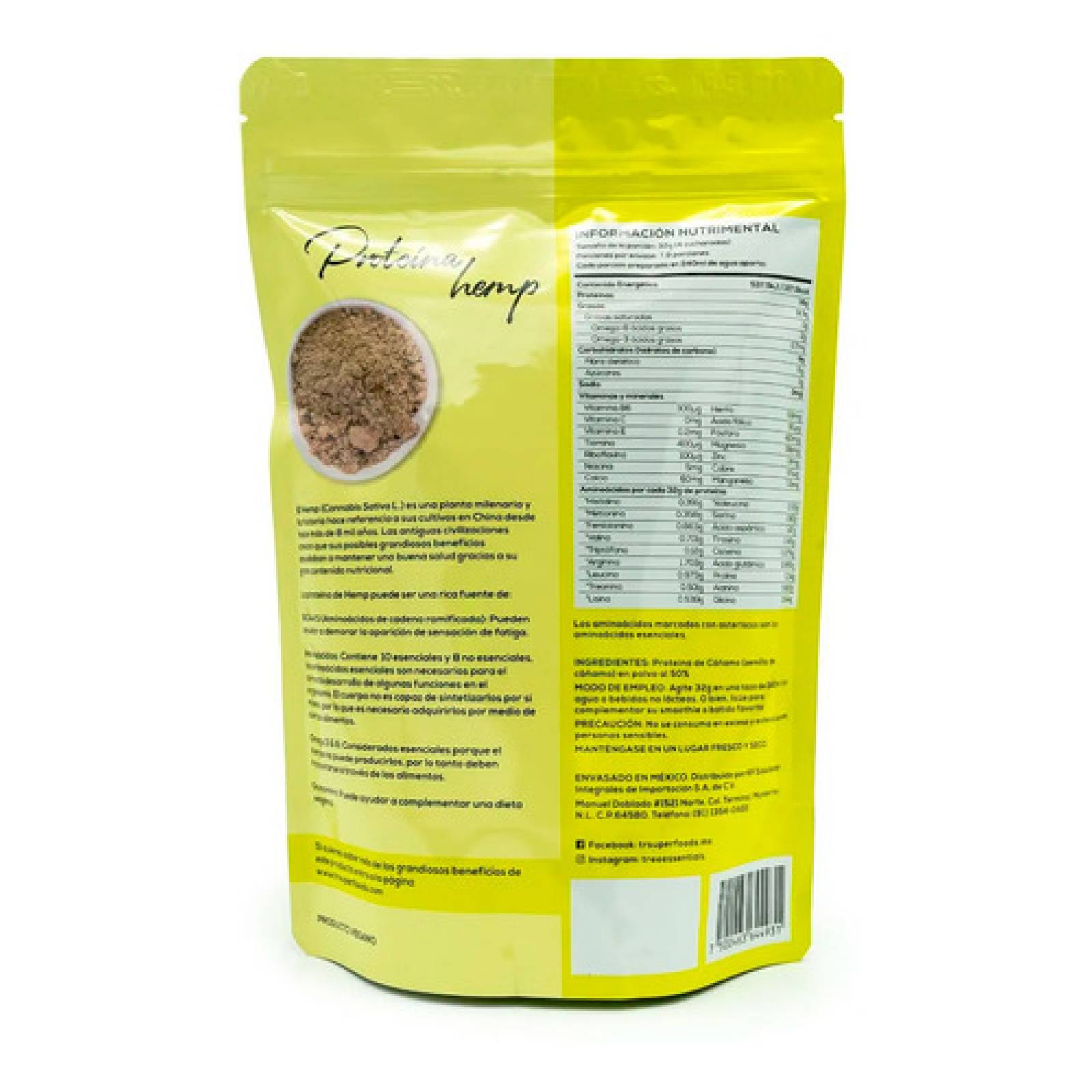 Te Proteina Hemp En Polvo Cáñamo Tree Essentials 250 Gramos