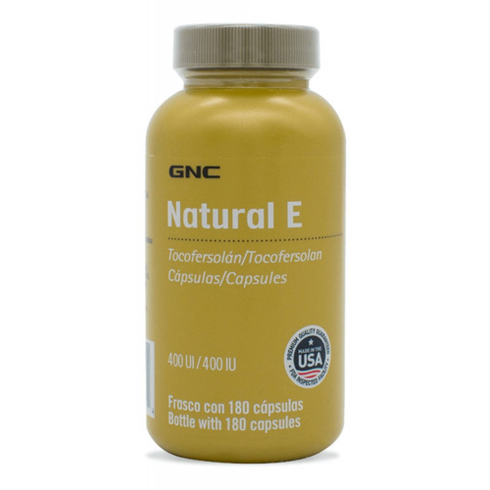 Vitamina E Tocofersolán 400 Ui Gnc Natural E 180 Cápsulas