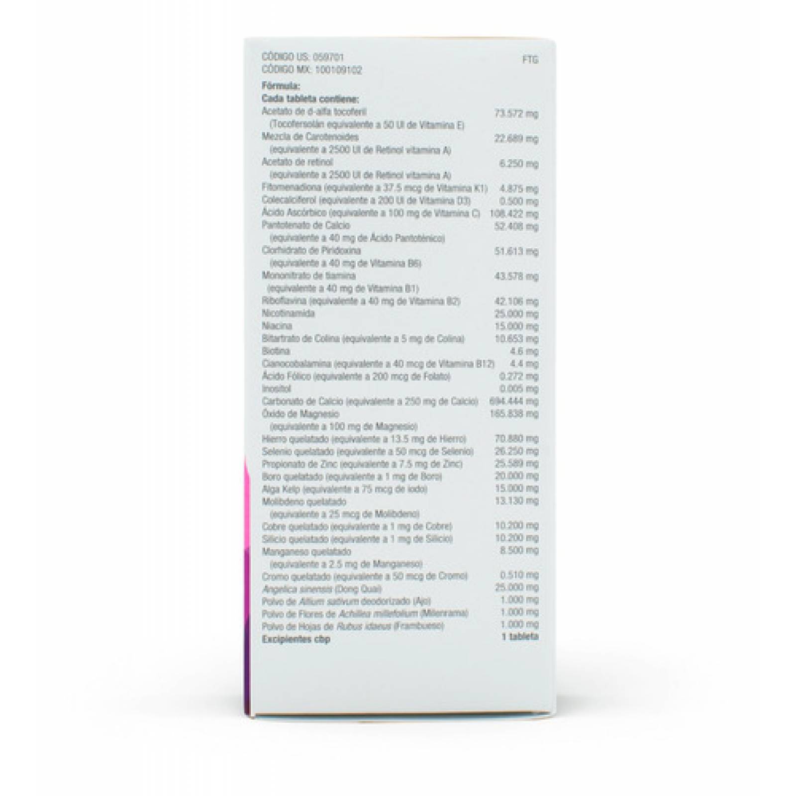 Multivitaminico Con Minerales Gnc Womens Ultra Mega 60 Tabl