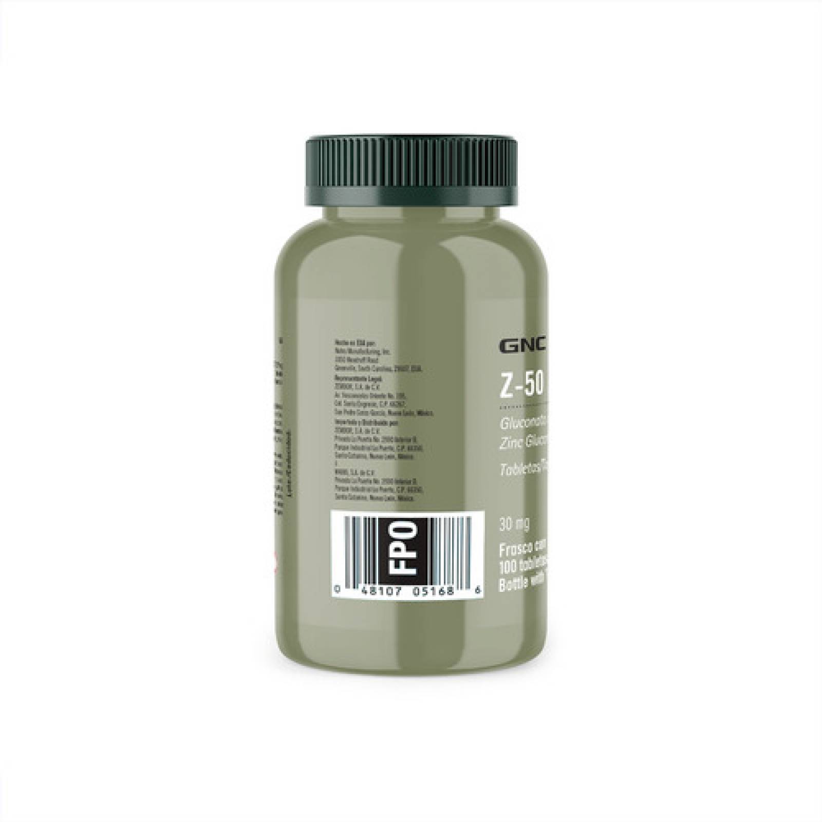 Gluconato De Zinc 30 Mg Gnc Z 50 Sin Sabor 100 Tabletas