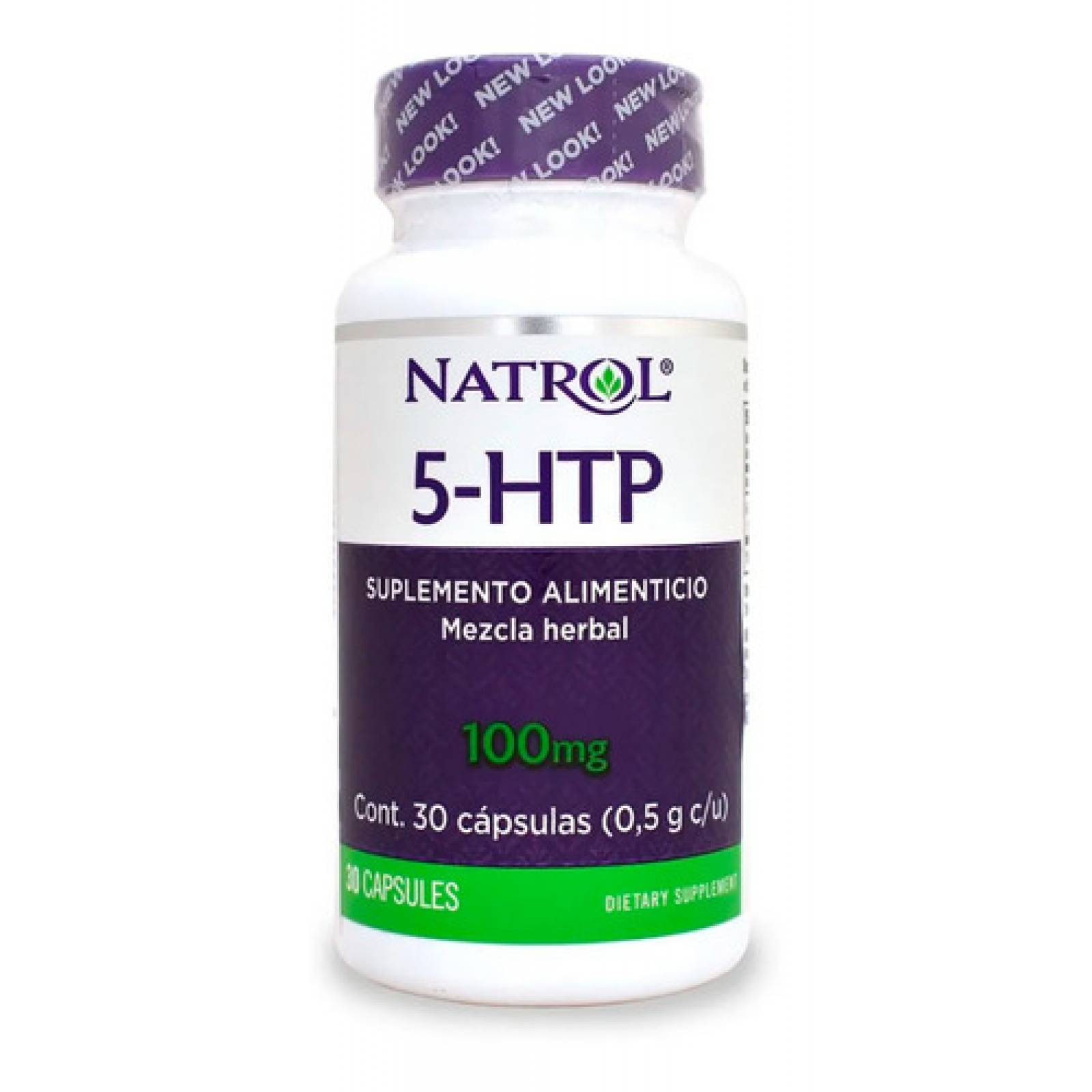 Suplemento 5 Htp 100 Mg Natrol Mezcla Herbal 30 Cápsulas