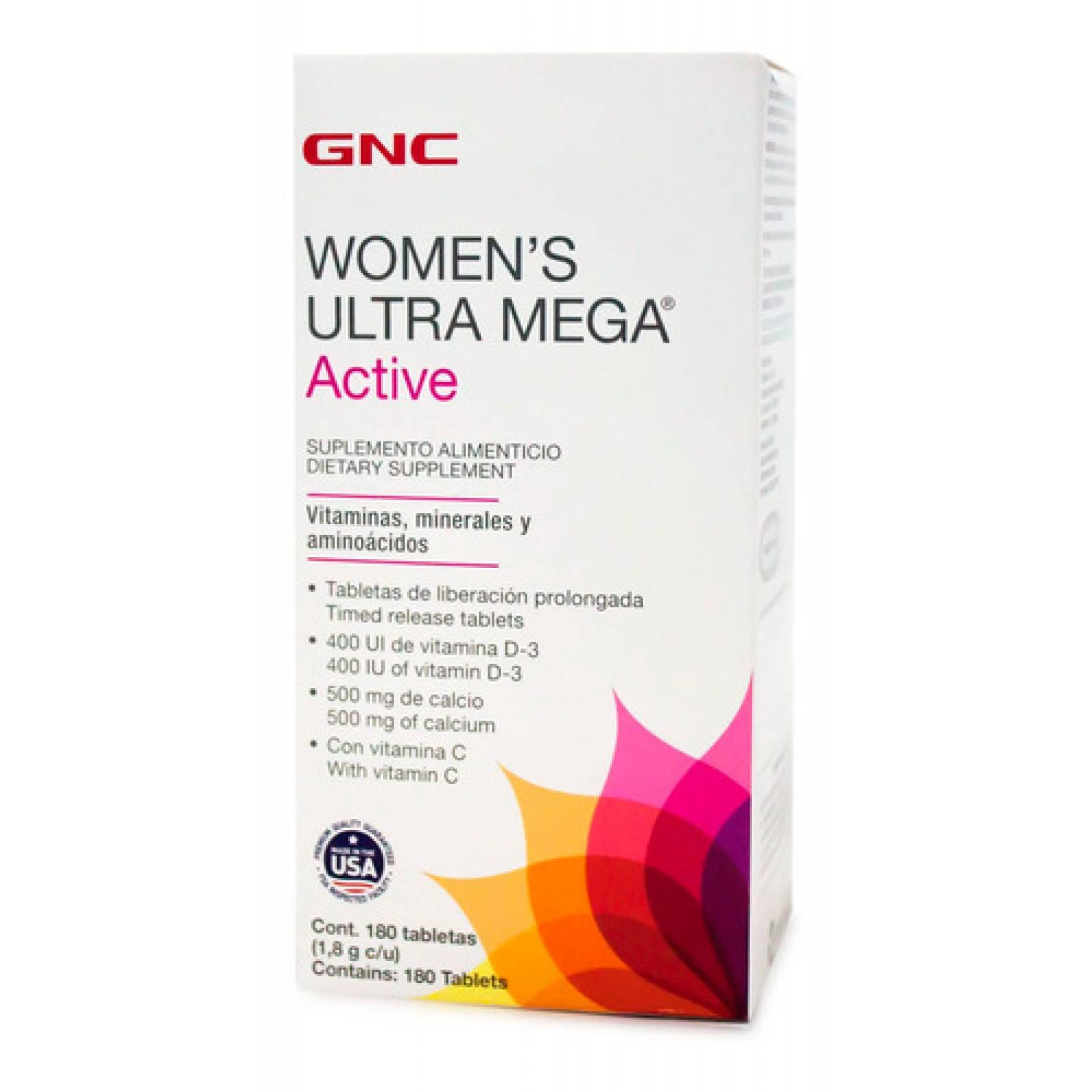 Multivitaminico Minerales Gnc Womens Ultra Mega Active 180tb