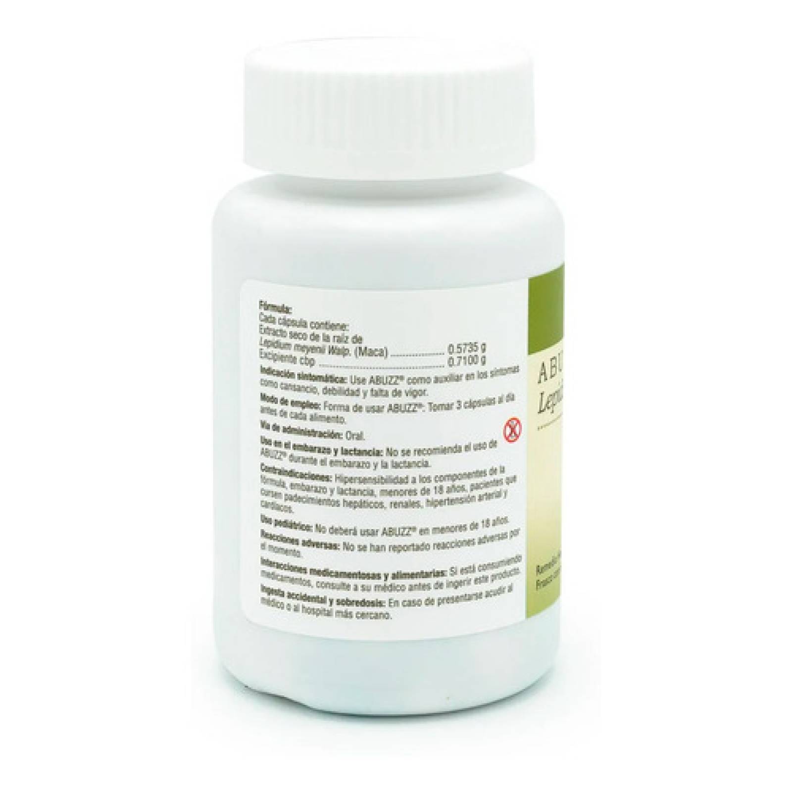 Suplemento Abuzz Maca Herbal Plus 60 Cápsulas Anti cansancio