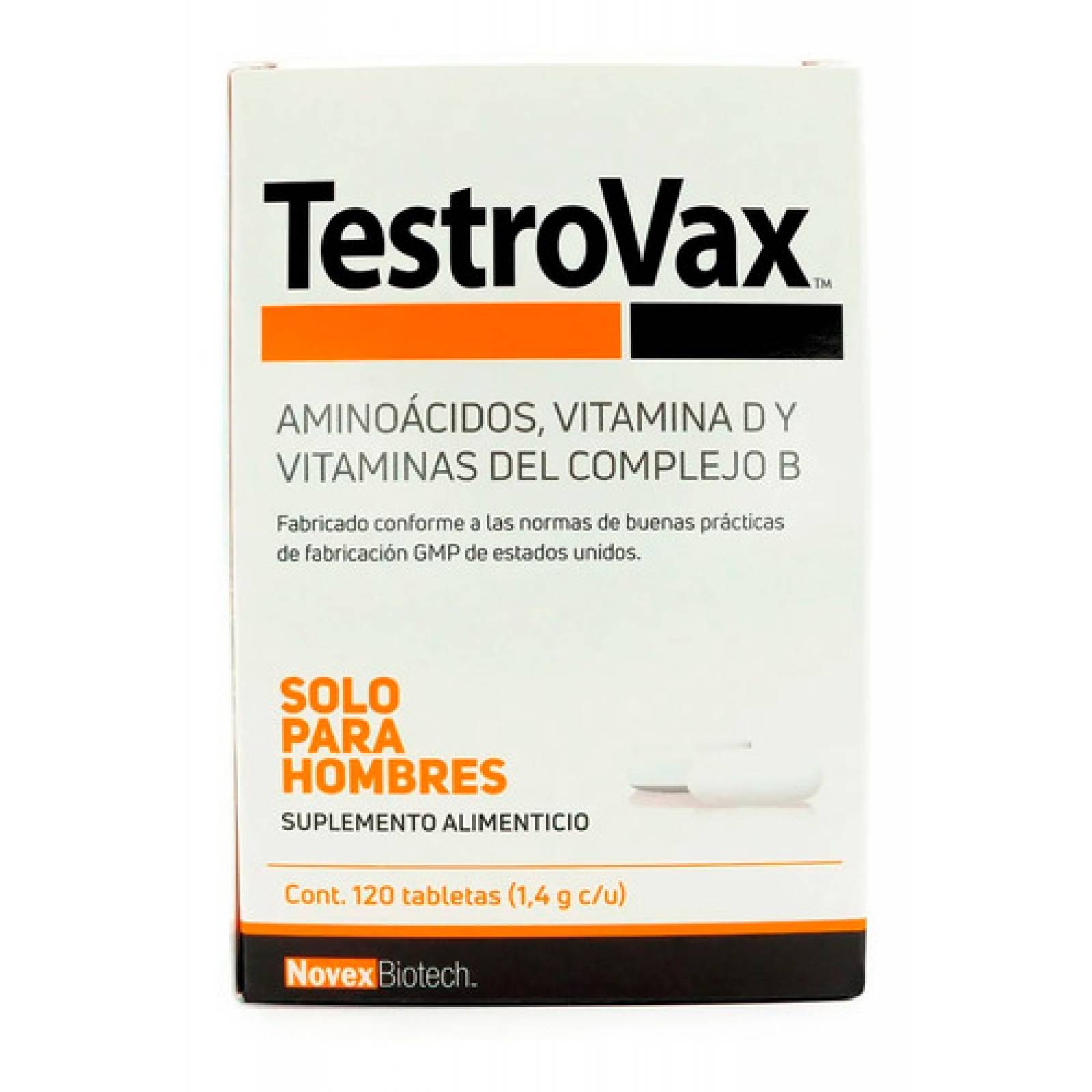 Compuesto Aminoácidos Y Vitaminas Testrovax 120 Tabletas