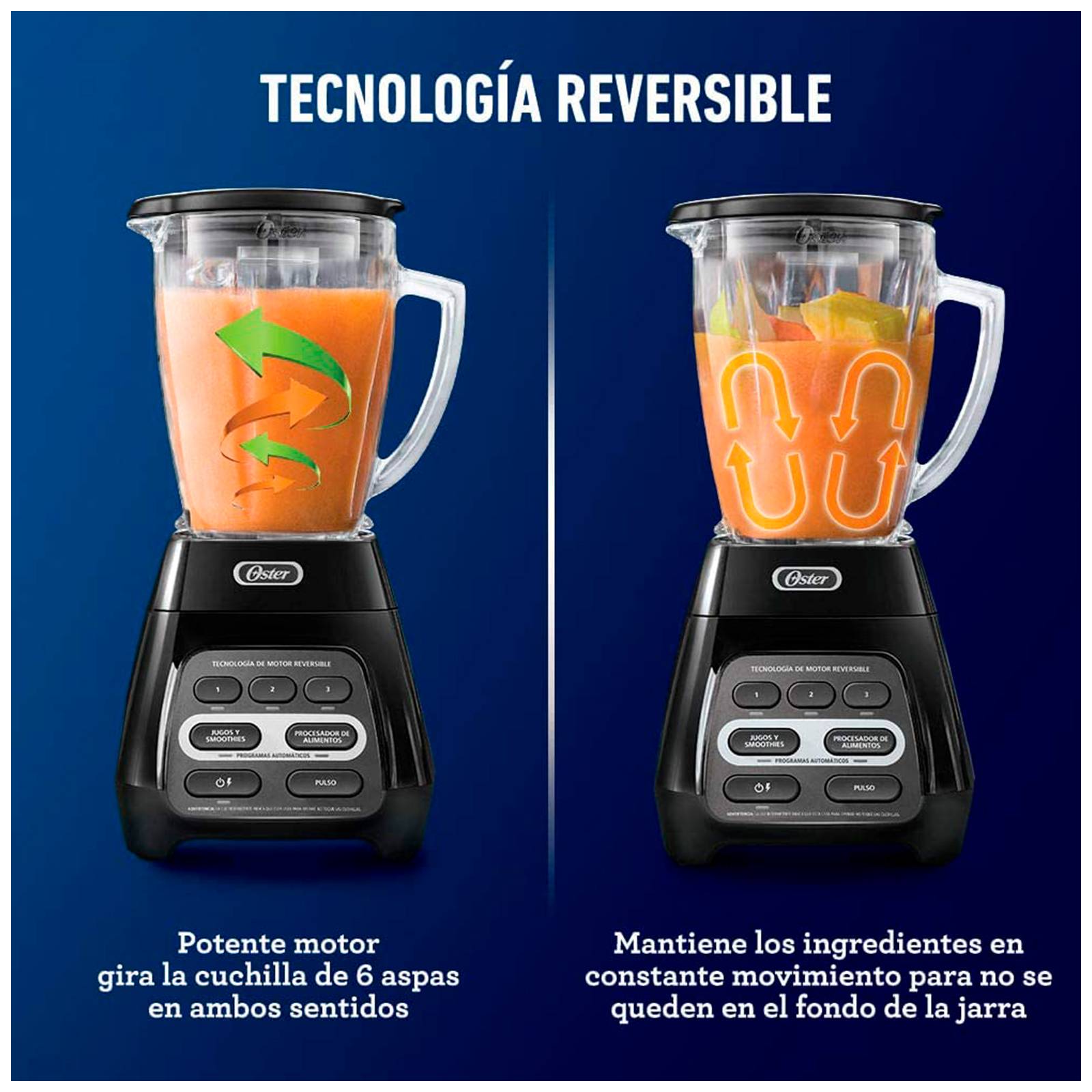 Licuadora Tecnología Reversible Oster 1 5 Litros Vidrio 3 Vel