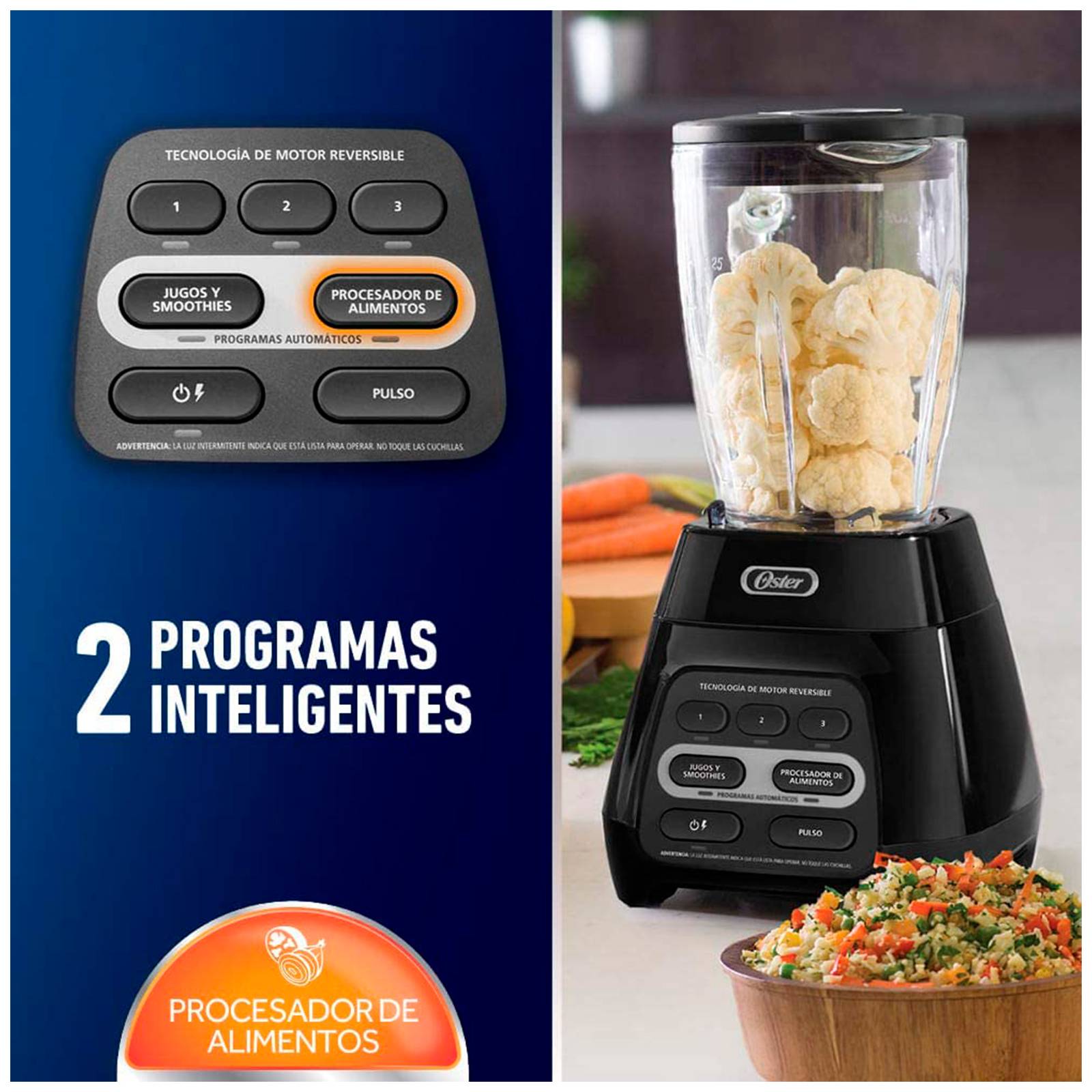Licuadora Tecnología Reversible Oster 1 5 Litros Vidrio 3 Vel
