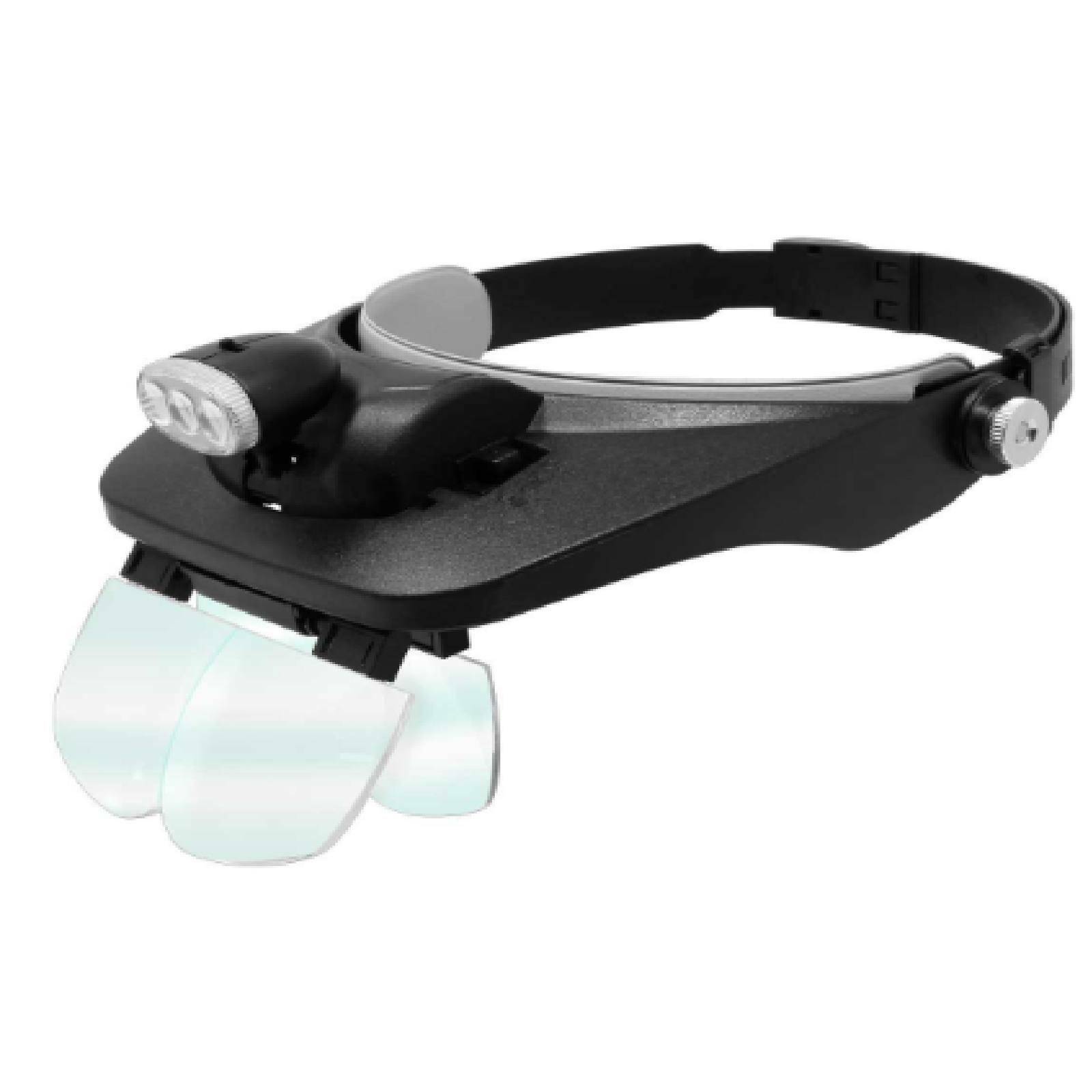 Lupa Visor 1 2x 3 5 x Con 3 Luz Led y 5 Lentes Verden