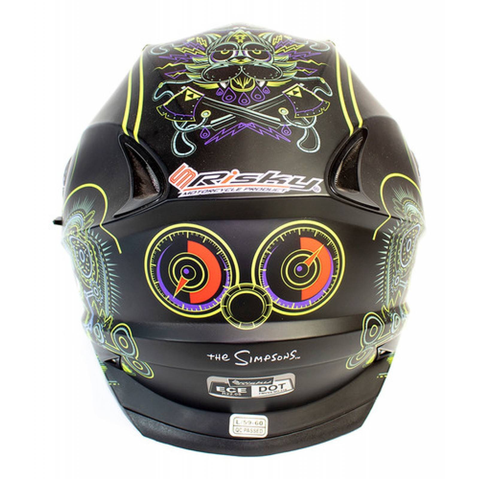 Casco Moto Integral Cerrado Simpson Neon Talla Grande Eps