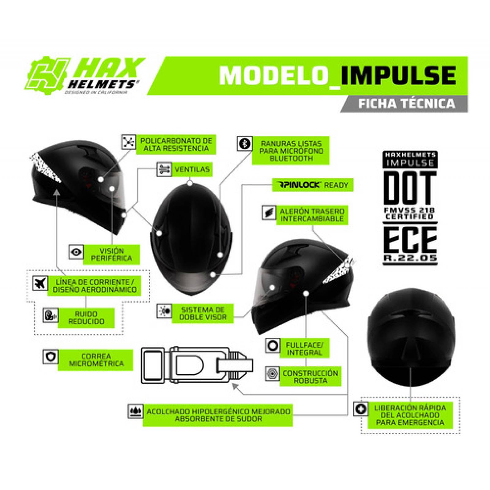 Casco Integral Para Moto Abs Hax Impulse Gulf S Naranja