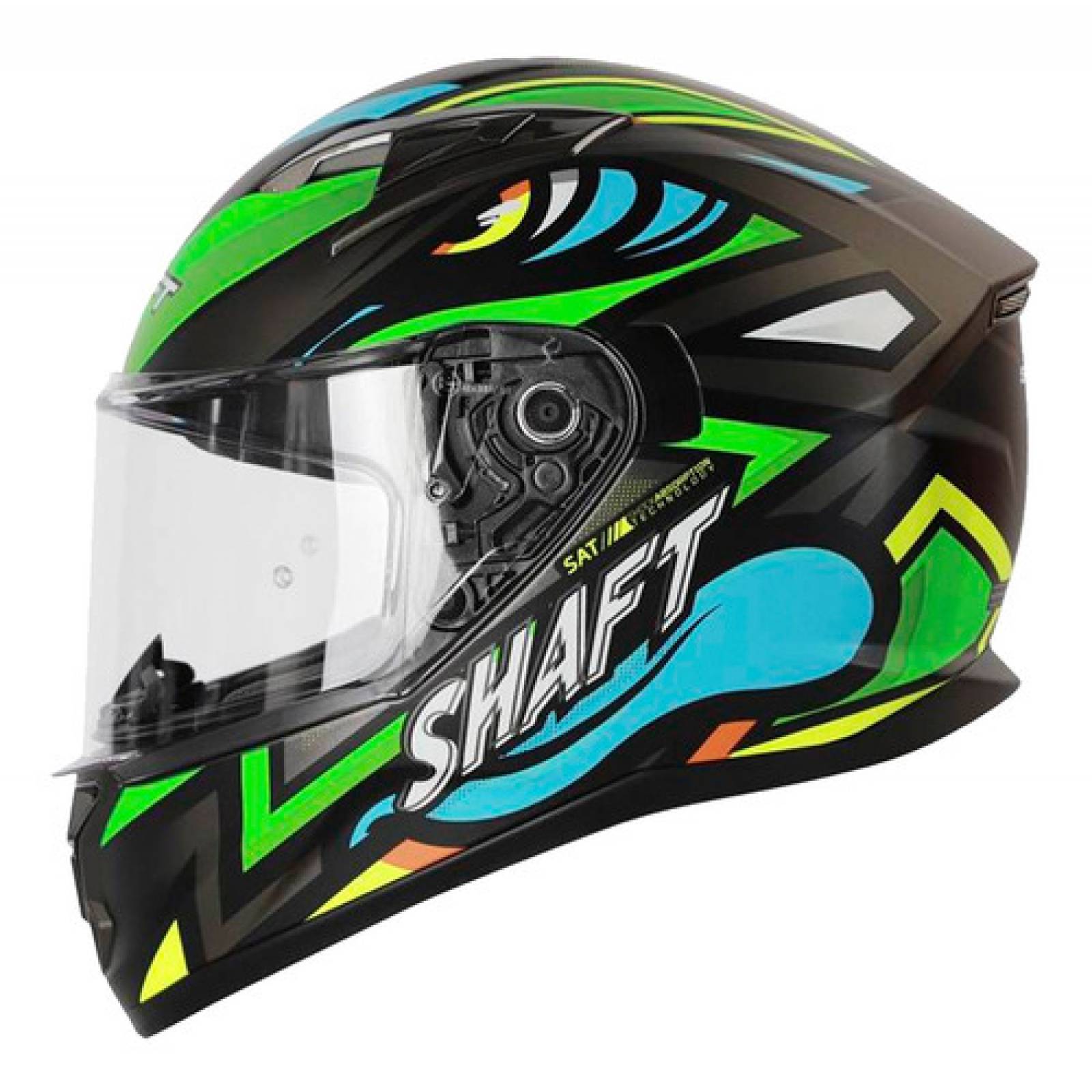 Casco Integral Para Moto Abs Shaft Atom Xl Negro verde