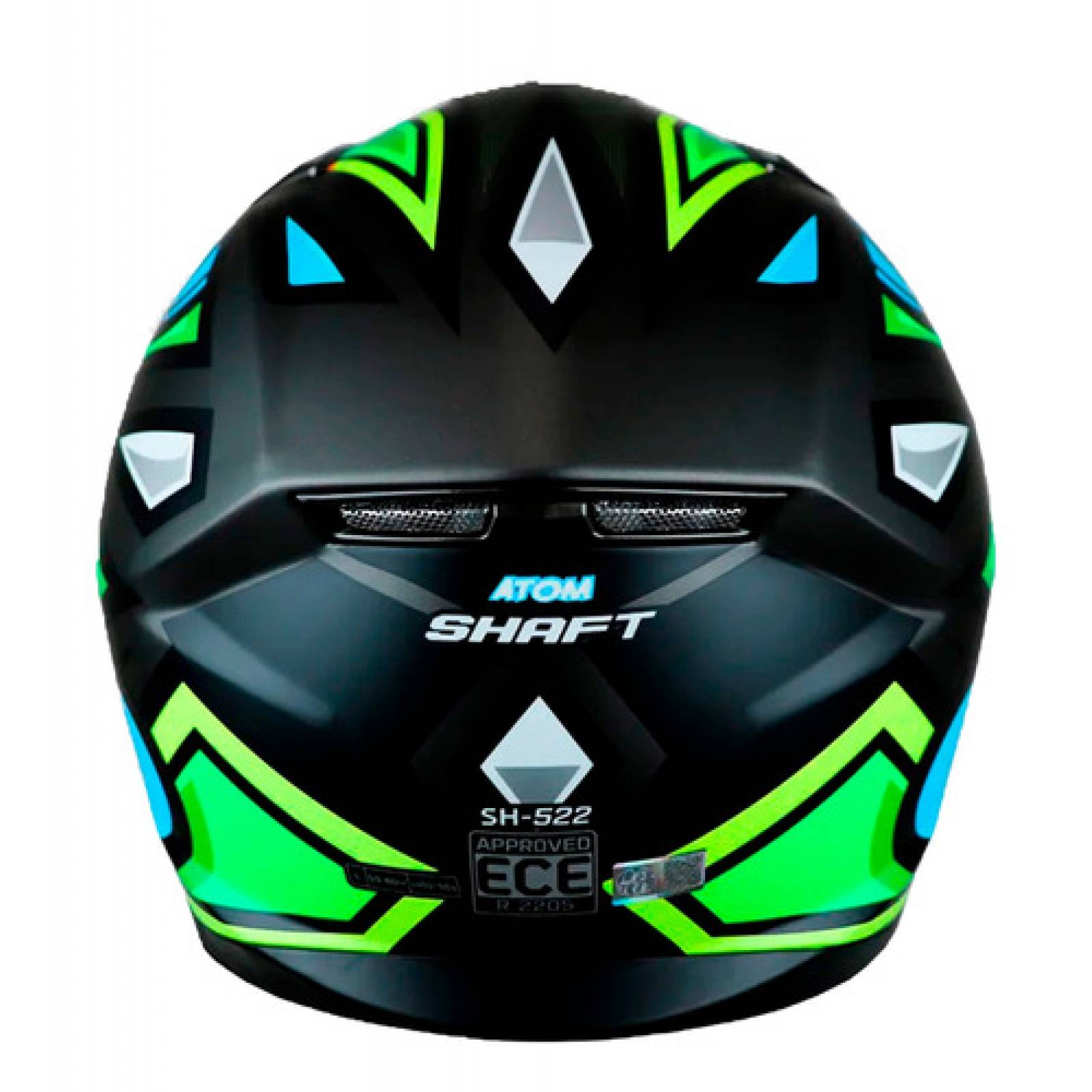 Casco Integral Para Moto Abs Shaft Atom Xl Negro verde