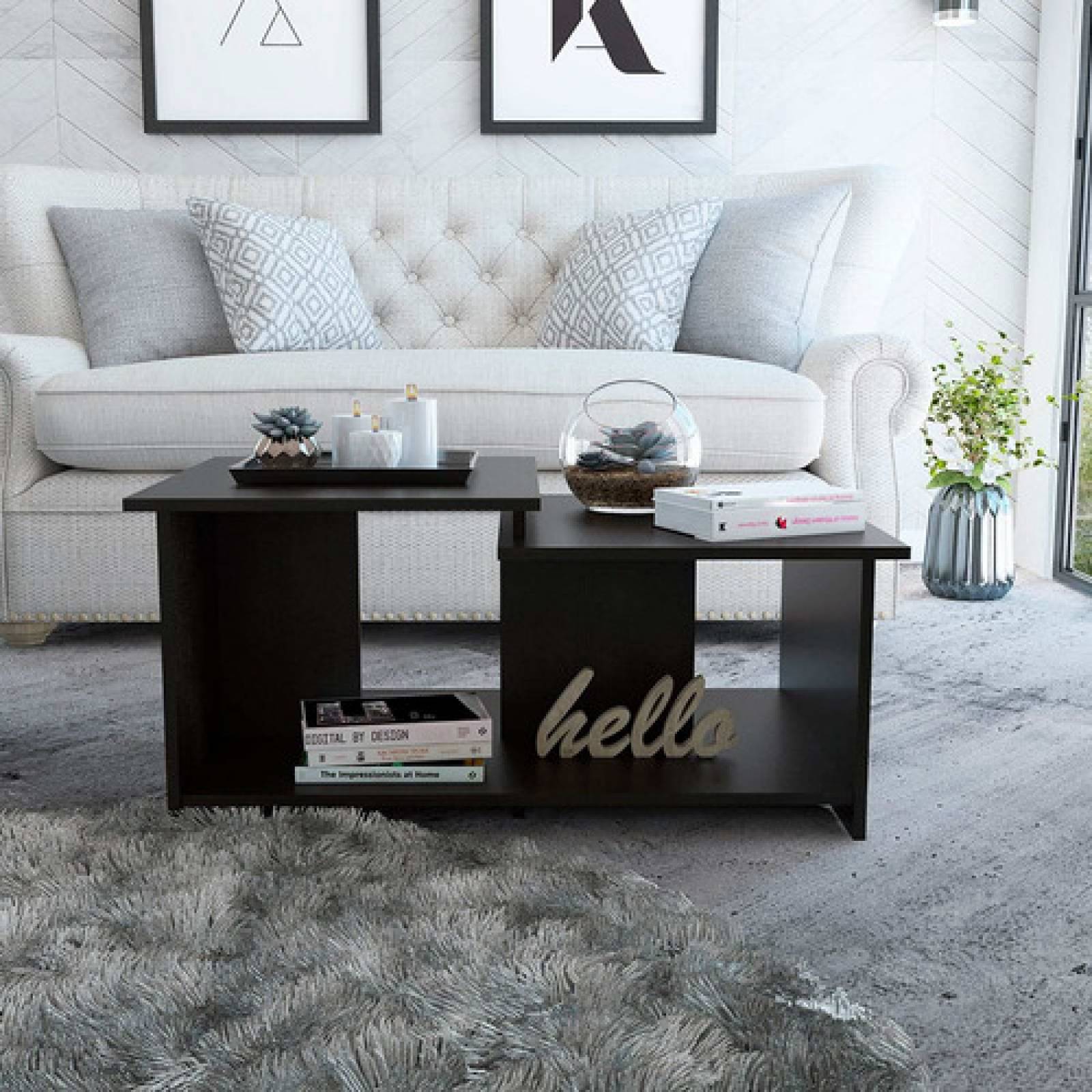 Mesa De Centro Melamina 15 Mm Diecsa Wema Chocolate Mate