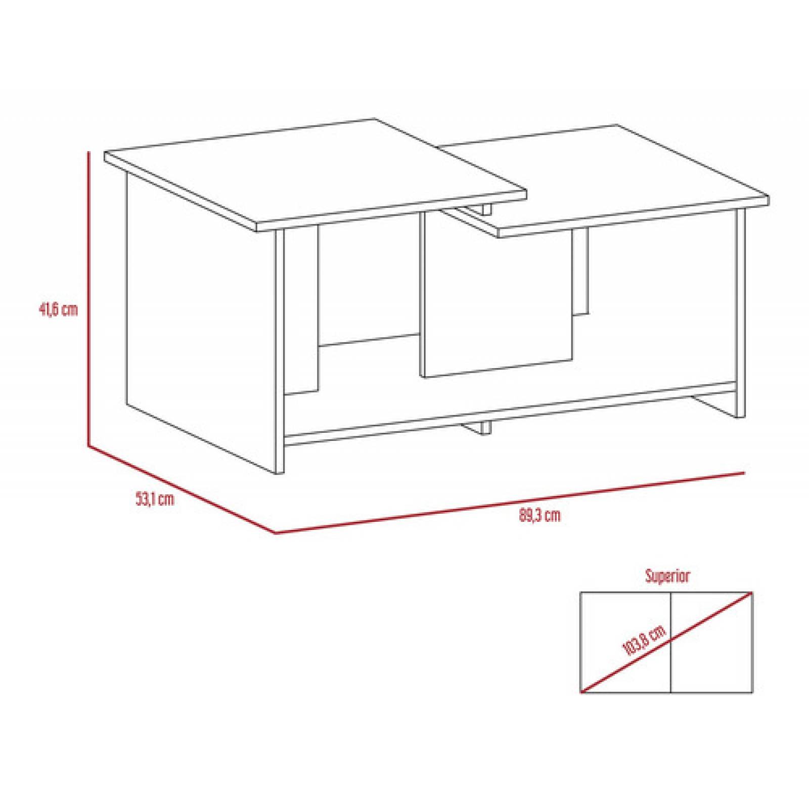 Mesa De Centro Melamina 15 Mm Diecsa Wema Chocolate Mate
