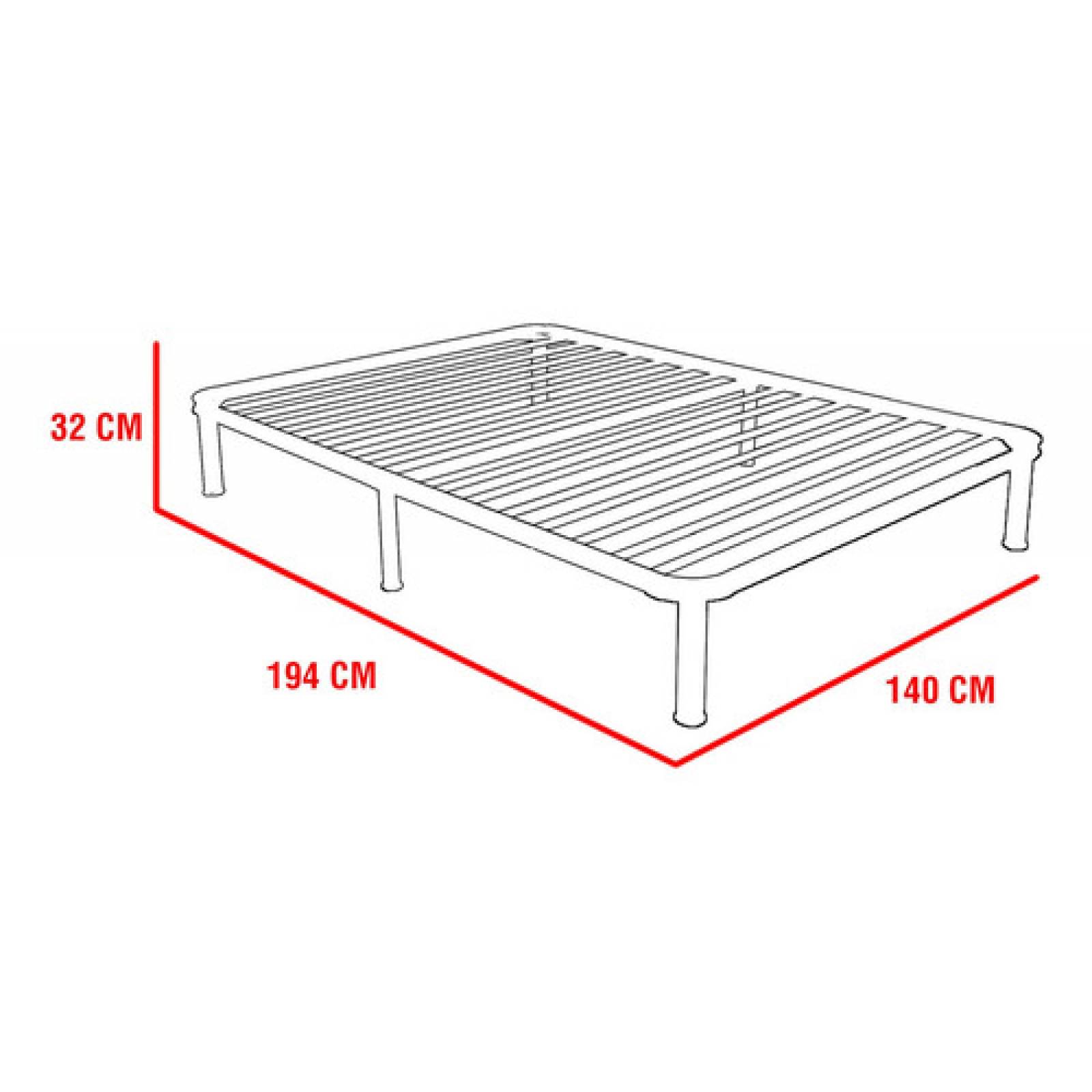 Base Plegable De Acero Negro Para Cama Matrimonial Diecsa