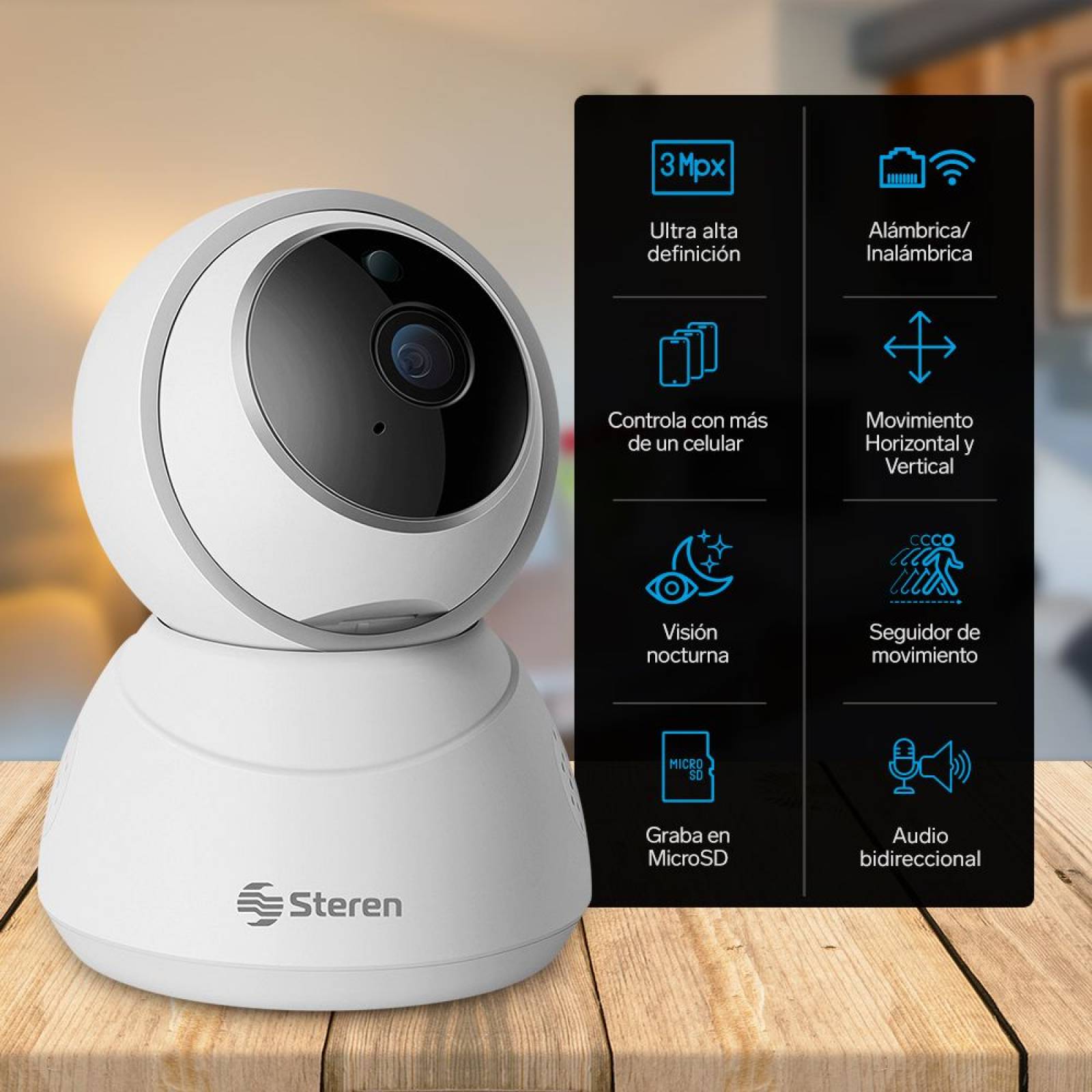 Camara De Seguridad Wi fi Full Hd Robotizada Cctv 219 Steren