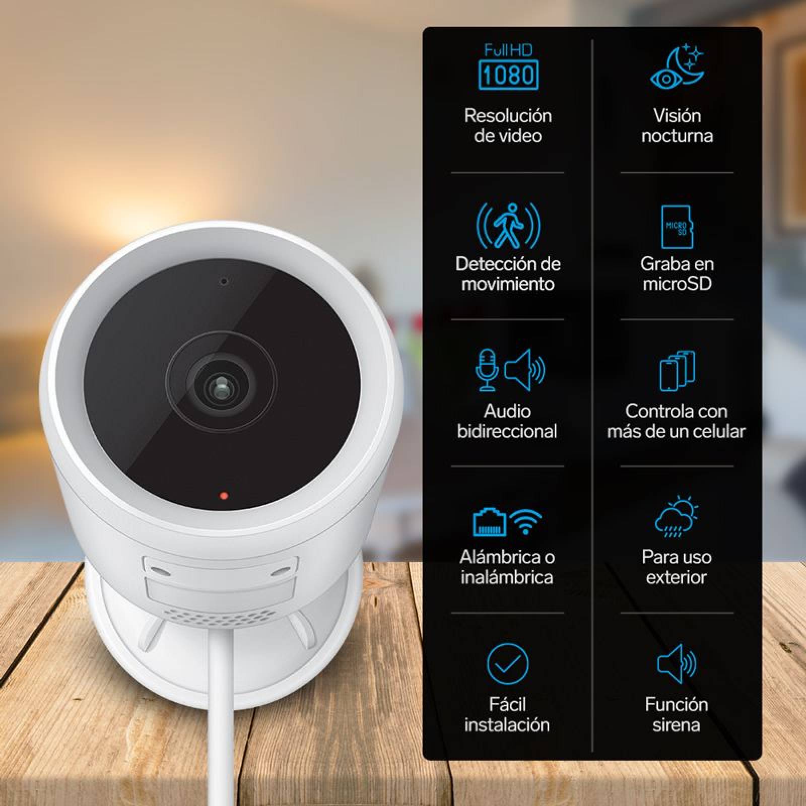Cámara Seguridad Wi Fi Ethernet Full Hd Asistente Voz CCTV235 Steren