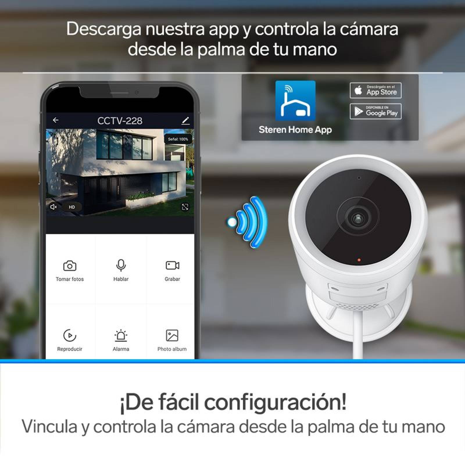 Cámara Seguridad Wi Fi Ethernet Full Hd Asistente Voz CCTV235 Steren
