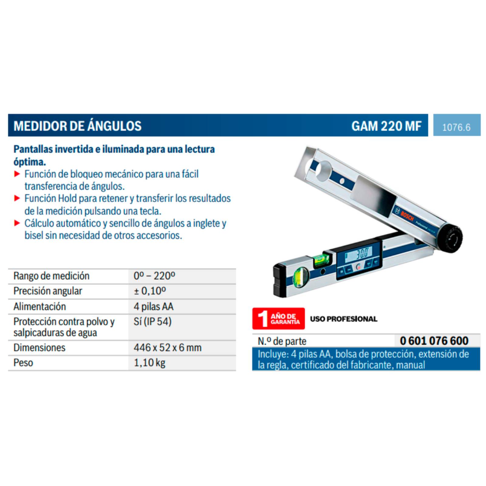 Nivelador Medidor Angulos 1096 6 DWM40L Herramienta Bosch