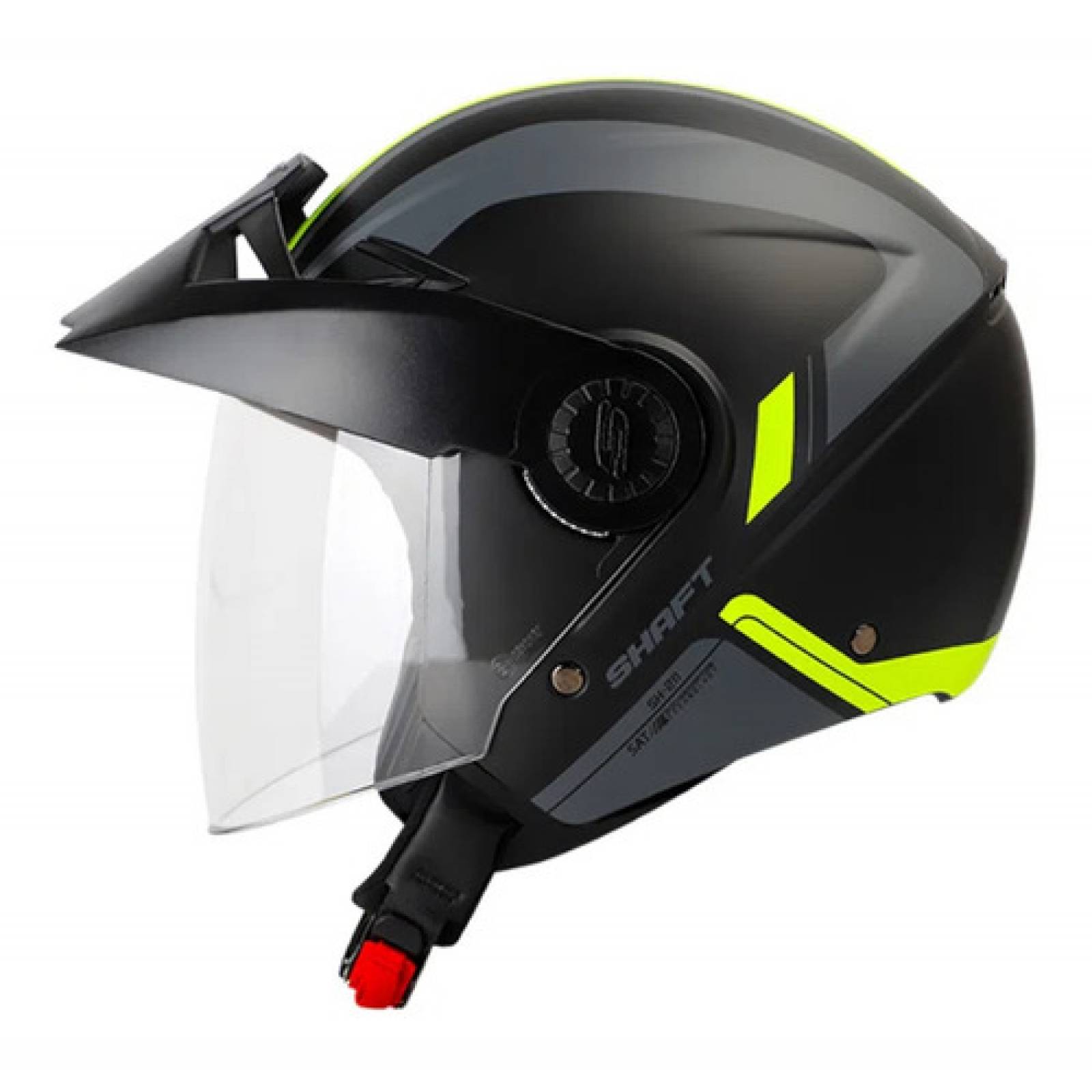 Casco Abierto Moto Abs Shaft Closed Xl Negro amarillo Ece