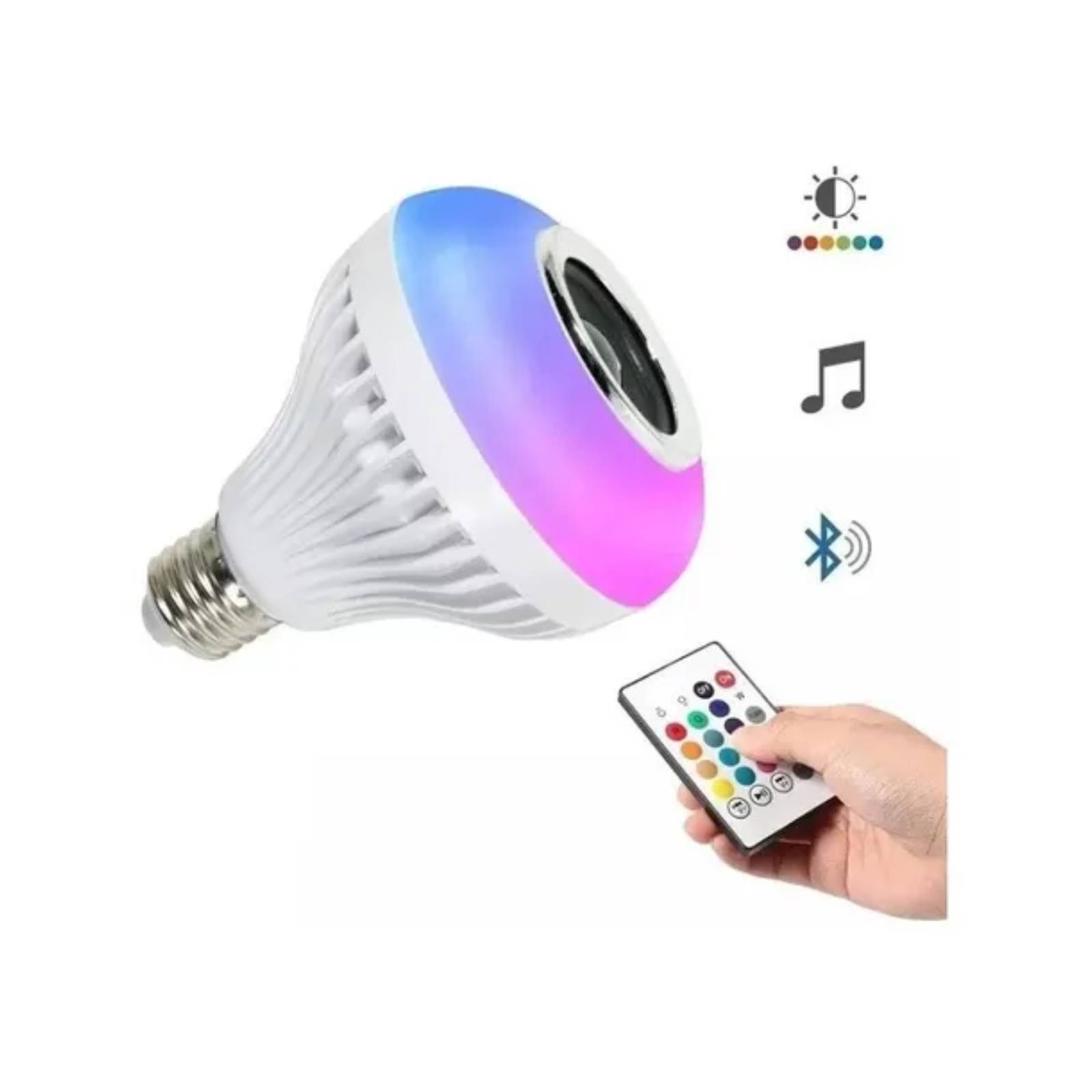 Kit 2 Pzs Foco Led Rgb Con Bocina Bluetooth Lam Boc Steren