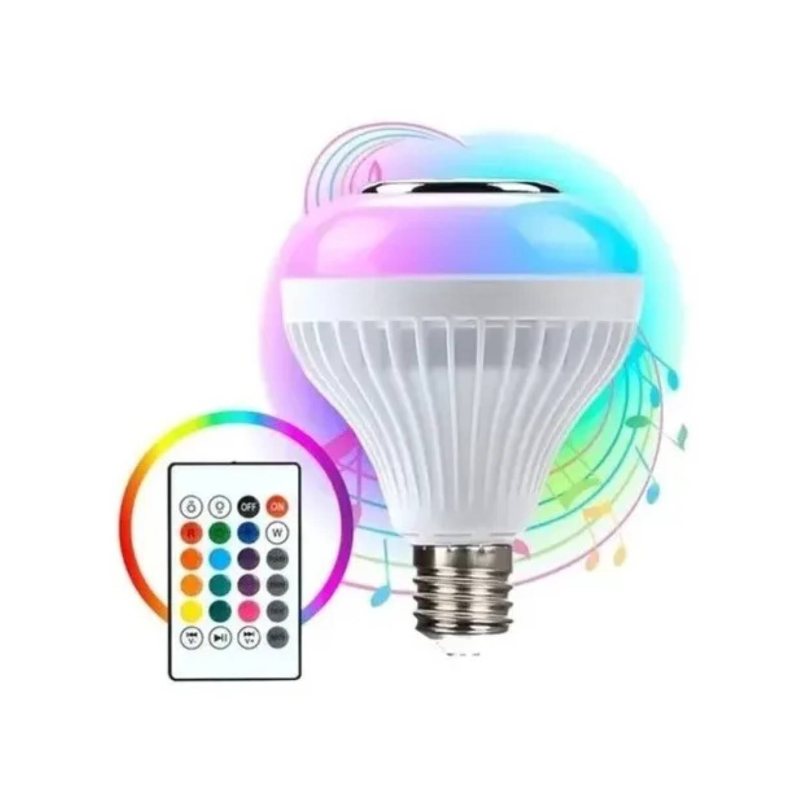 Kit 2 Pzs Foco Led Rgb Con Bocina Bluetooth Lam Boc Steren