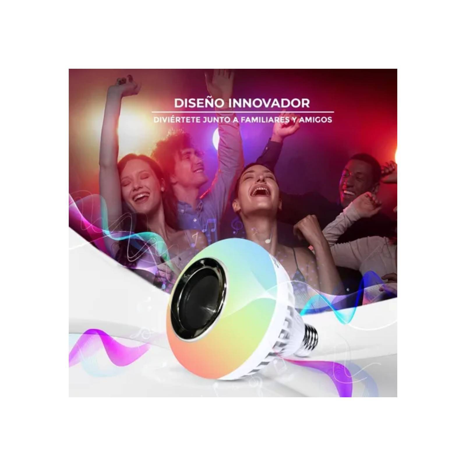 Kit 2 Pzs Foco Led Rgb Con Bocina Bluetooth Lam Boc Steren