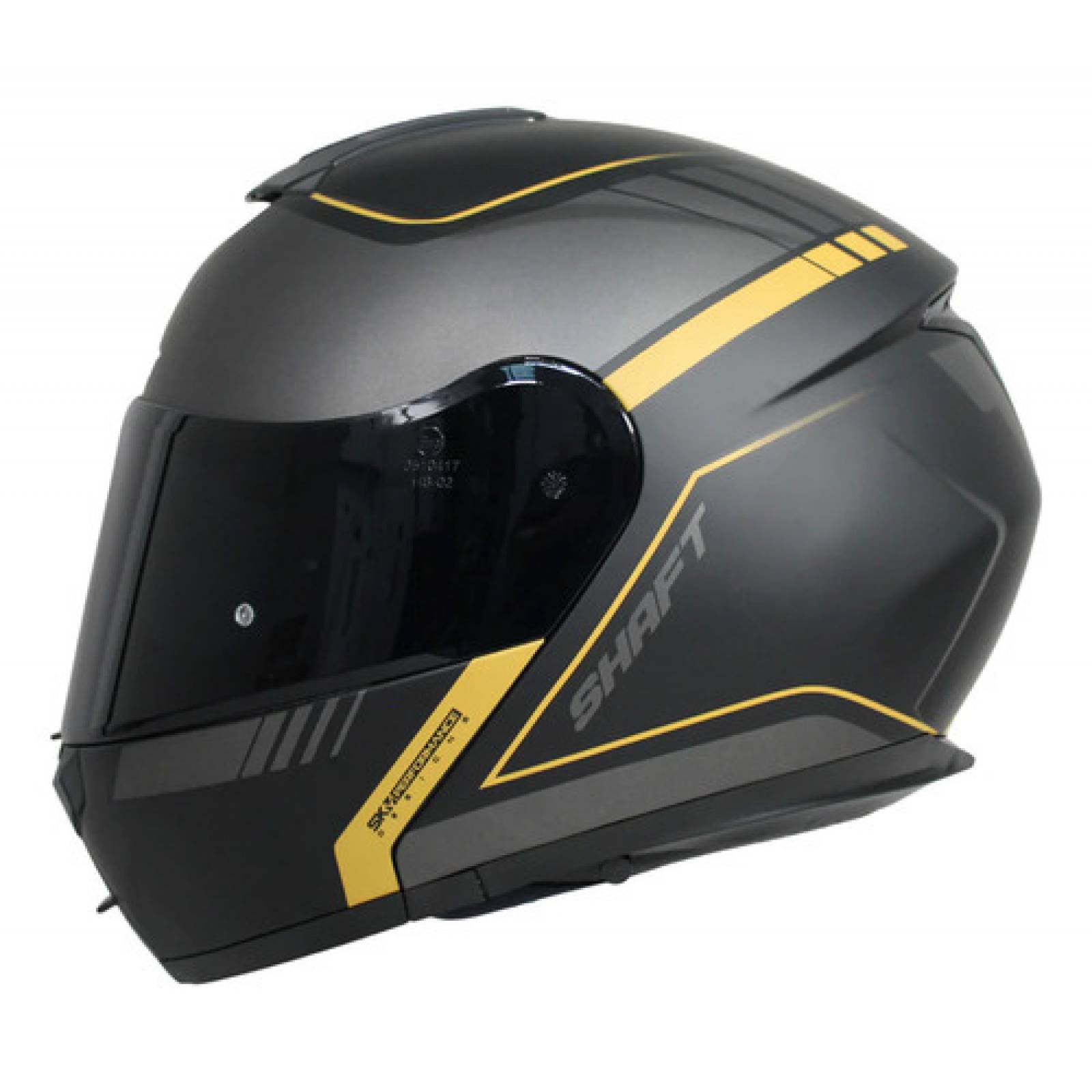 Casco Abatible Para Moto Abs Shaft Forza Xl Negro dorado Ece