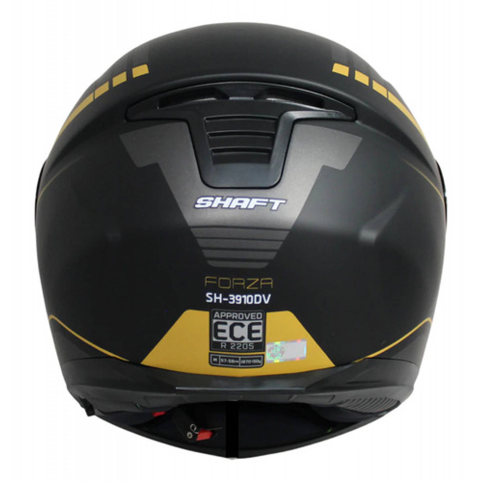 Casco Abatible Para Moto Abs Shaft Forza Xl Negro dorado Ece