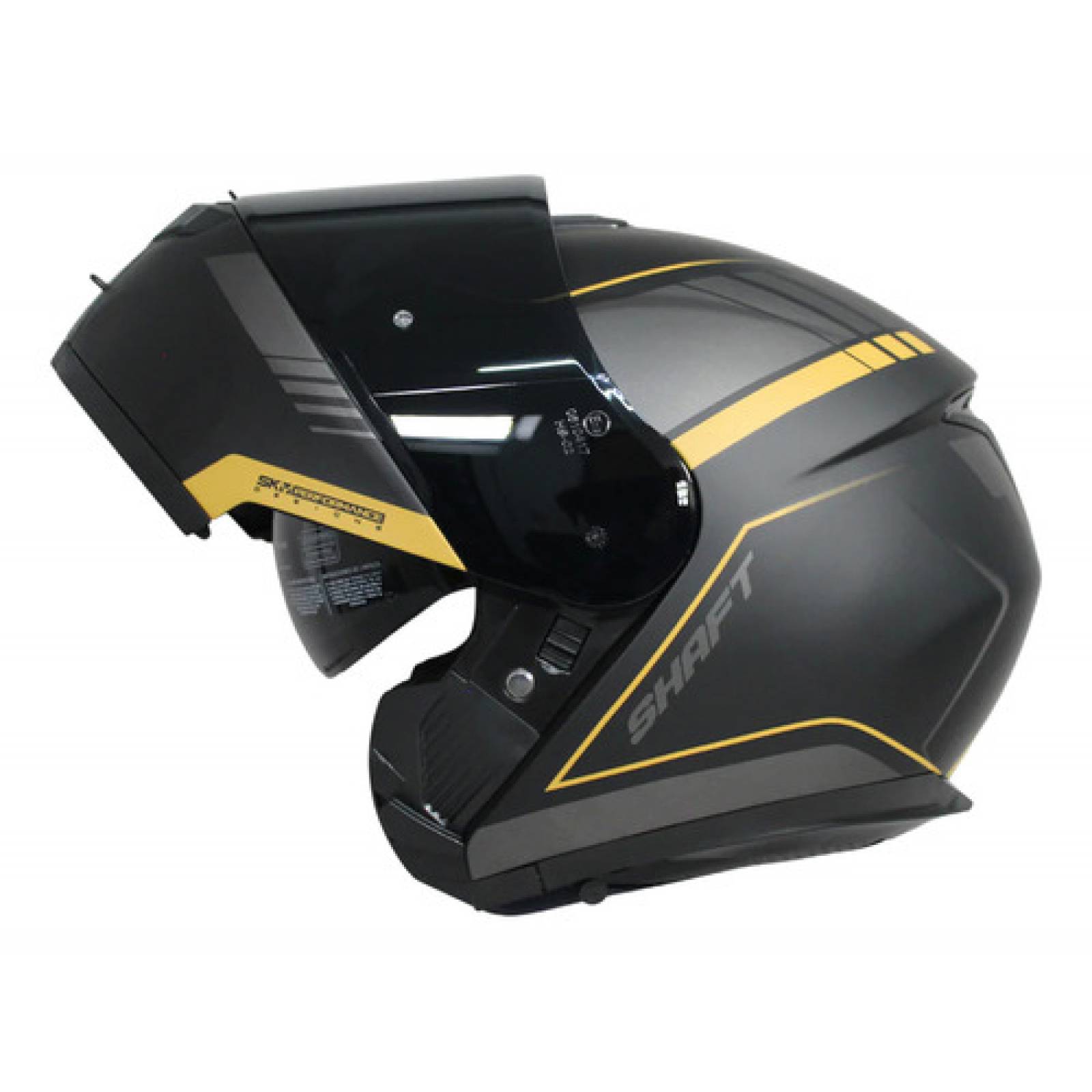 Casco Abatible Para Moto Abs Shaft Forza Xl Negro dorado Ece