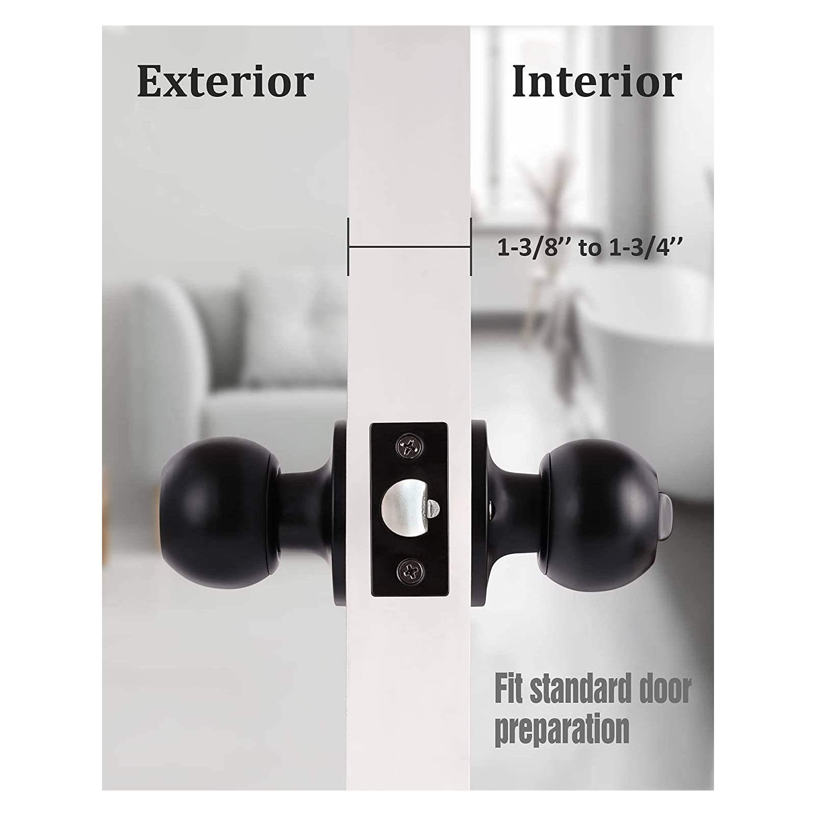 Cerradura De Perilla P Baño Ball Negro 89696 Yale