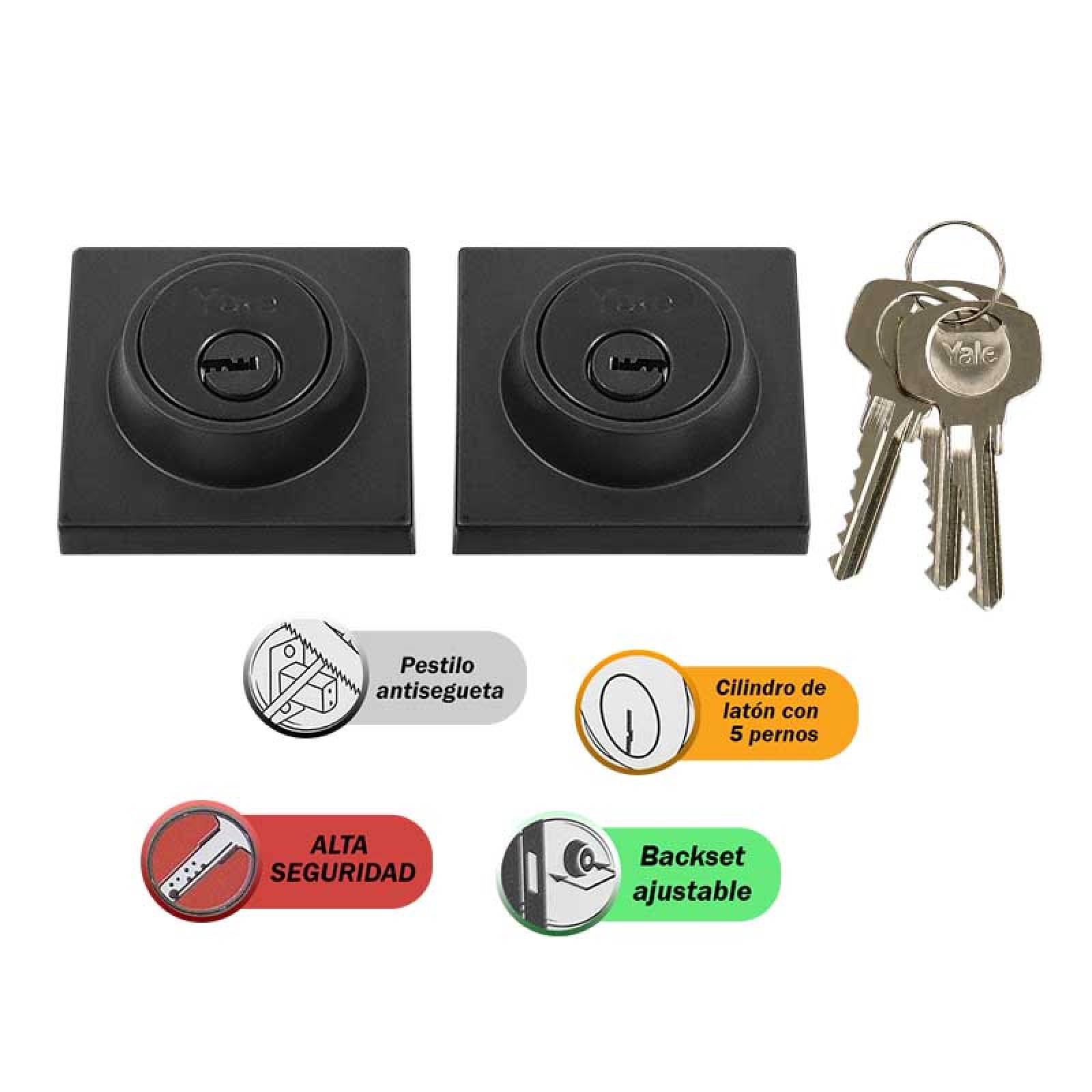 Cerrojo Llave Llave Argos Negro 89526 Yale