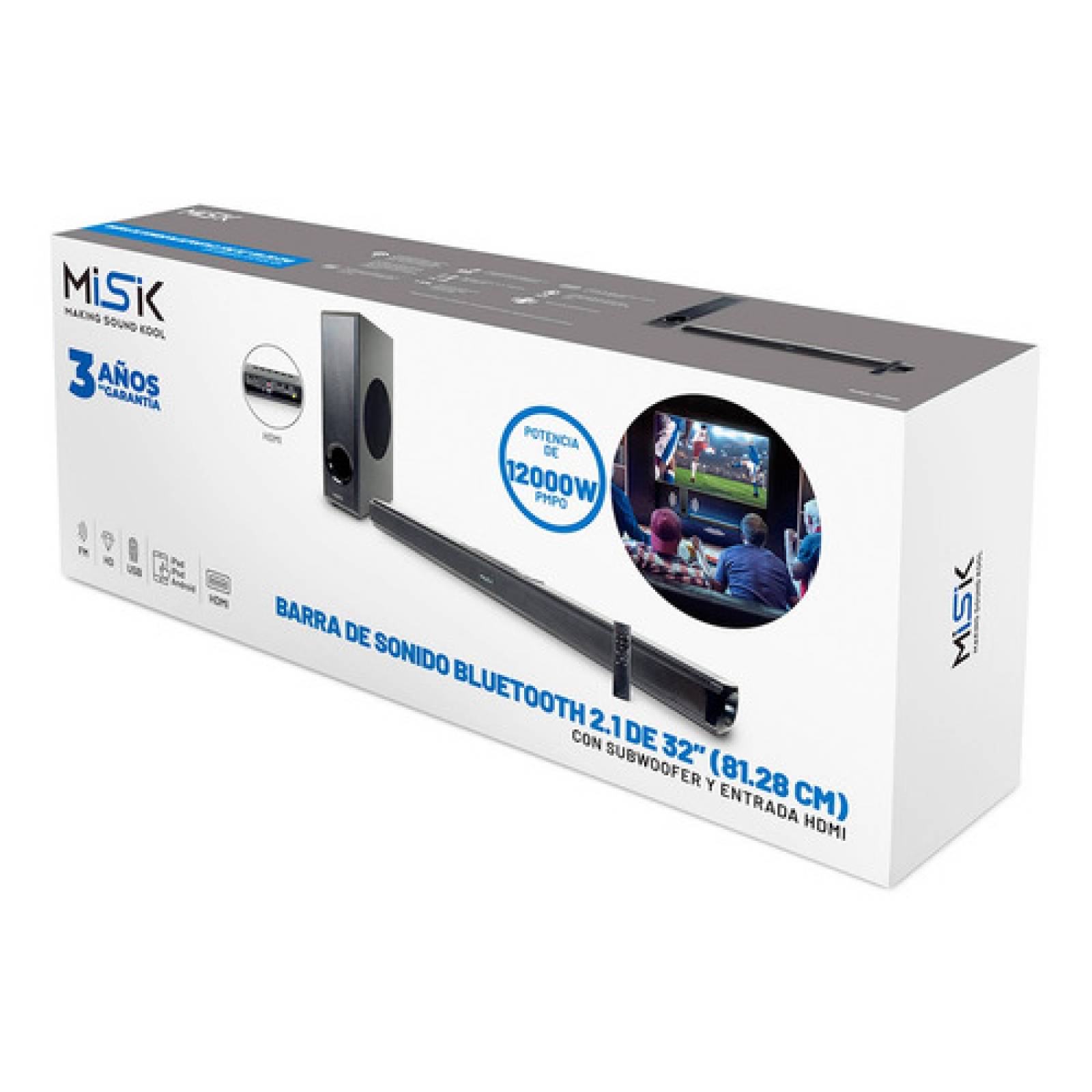 Barra De Sonido Inalámbrica Bht Aux 3 5 12000w Misik Msb500