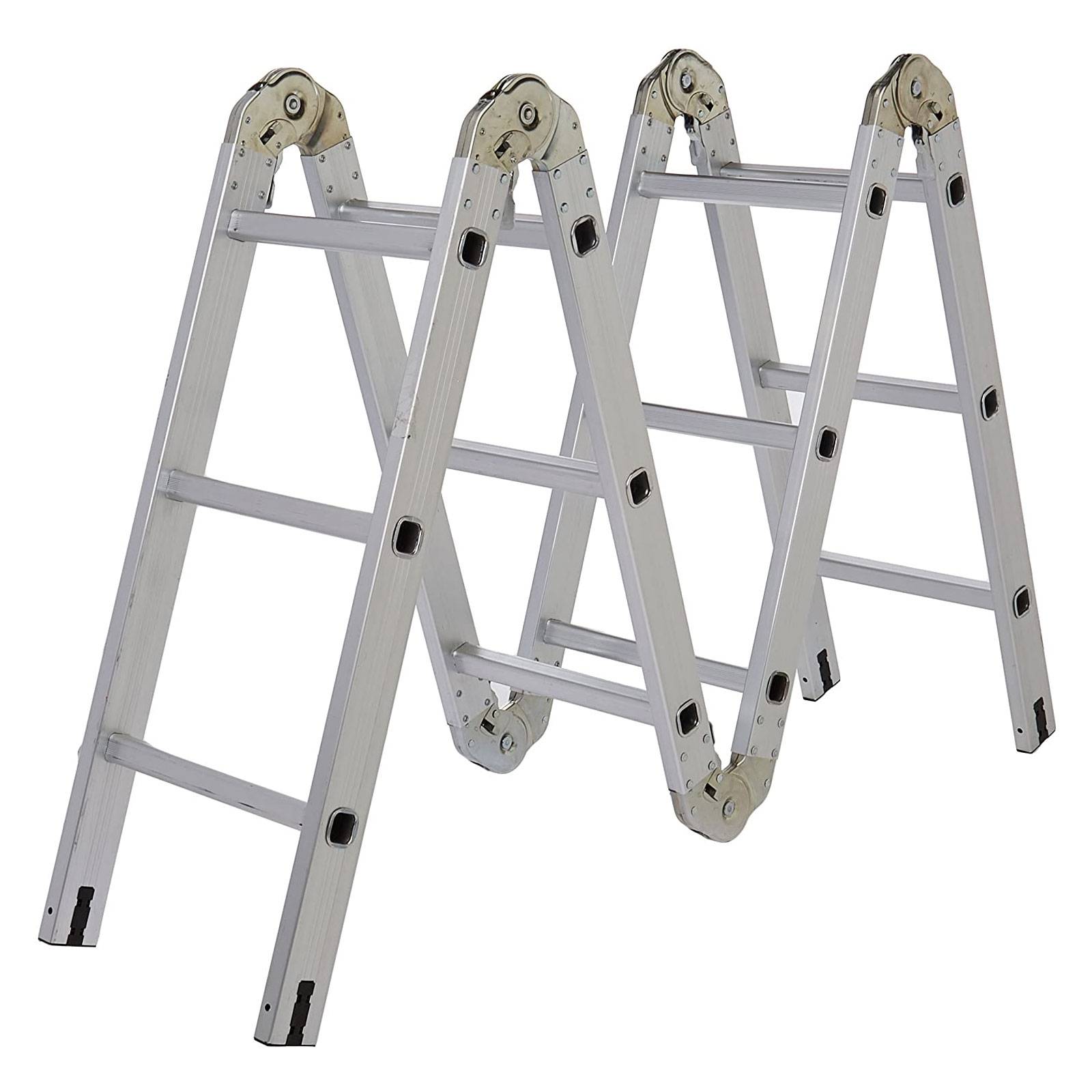 Escalera Aluminio con Andamio Multiposiciones 150 kg Peldaño