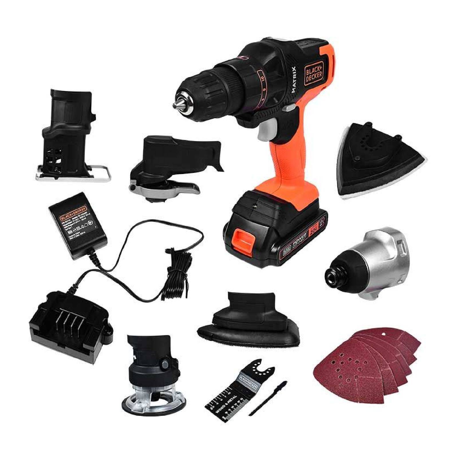 Taladro Inalámbrico 20V 6 Cabezales Mtx20K6A Black   Decker