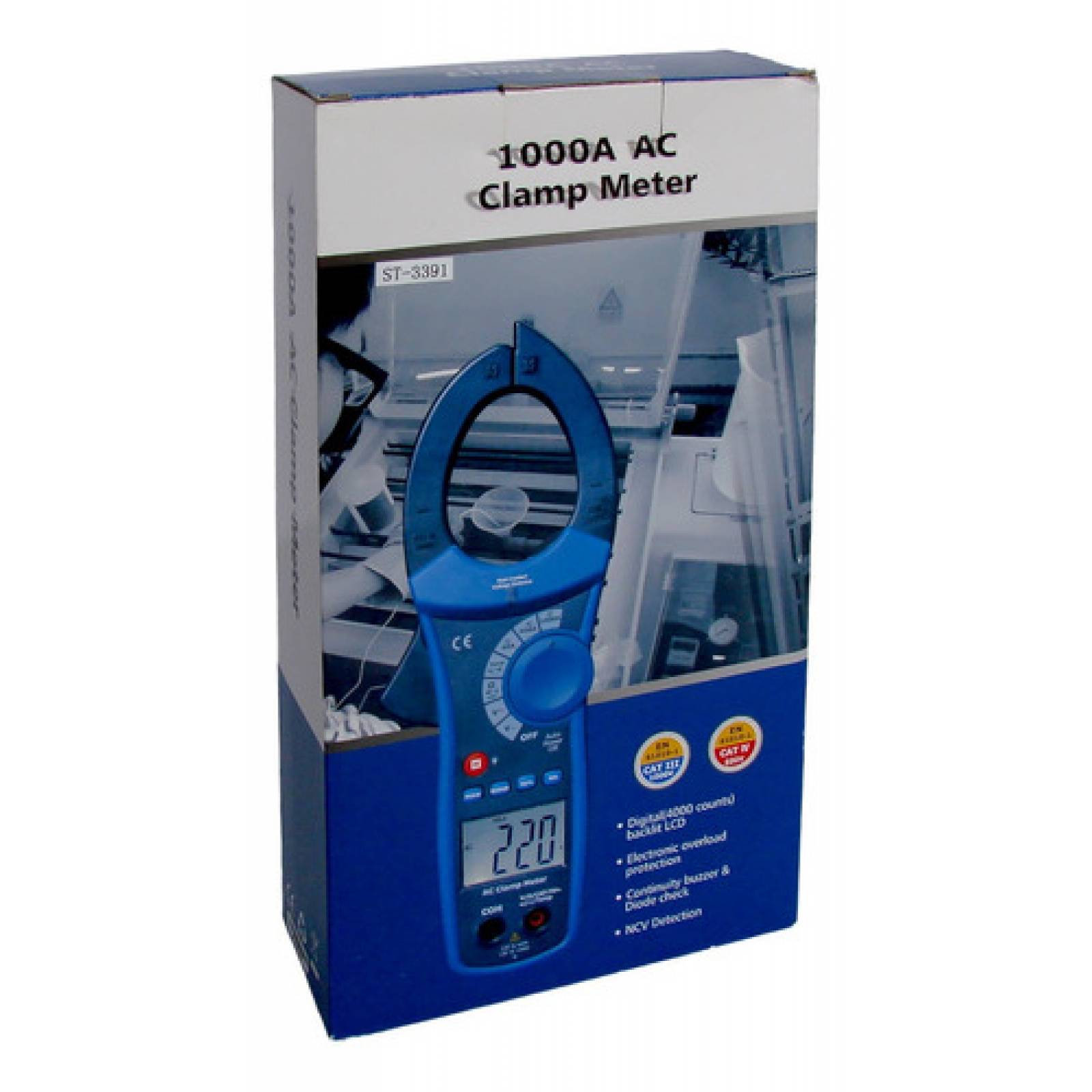 Pinza Amperimétrica 1000 V 40 Mega Ohms Mod  St3391 Kaise