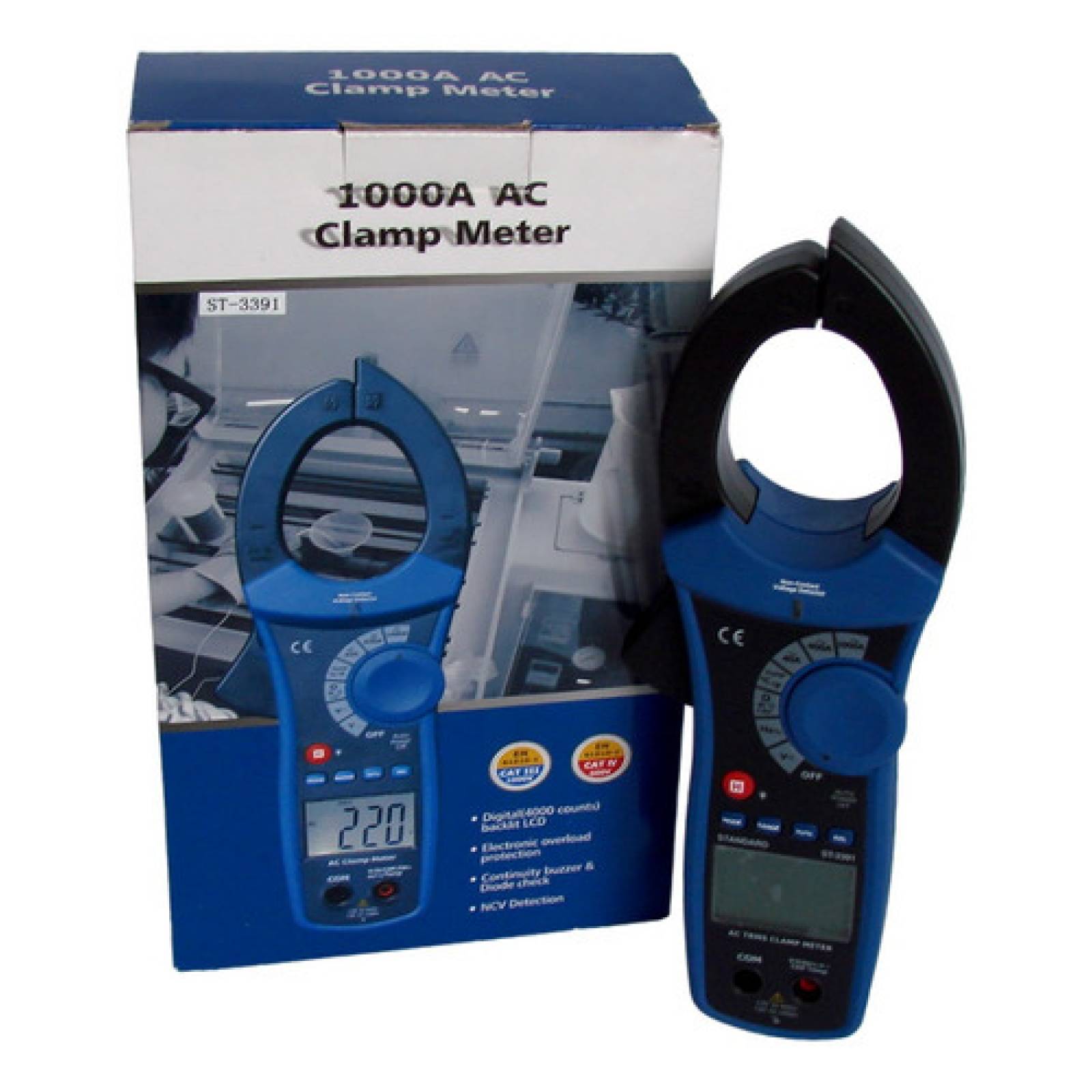 Pinza Amperimétrica 1000 V 40 Mega Ohms Mod  St3391 Kaise