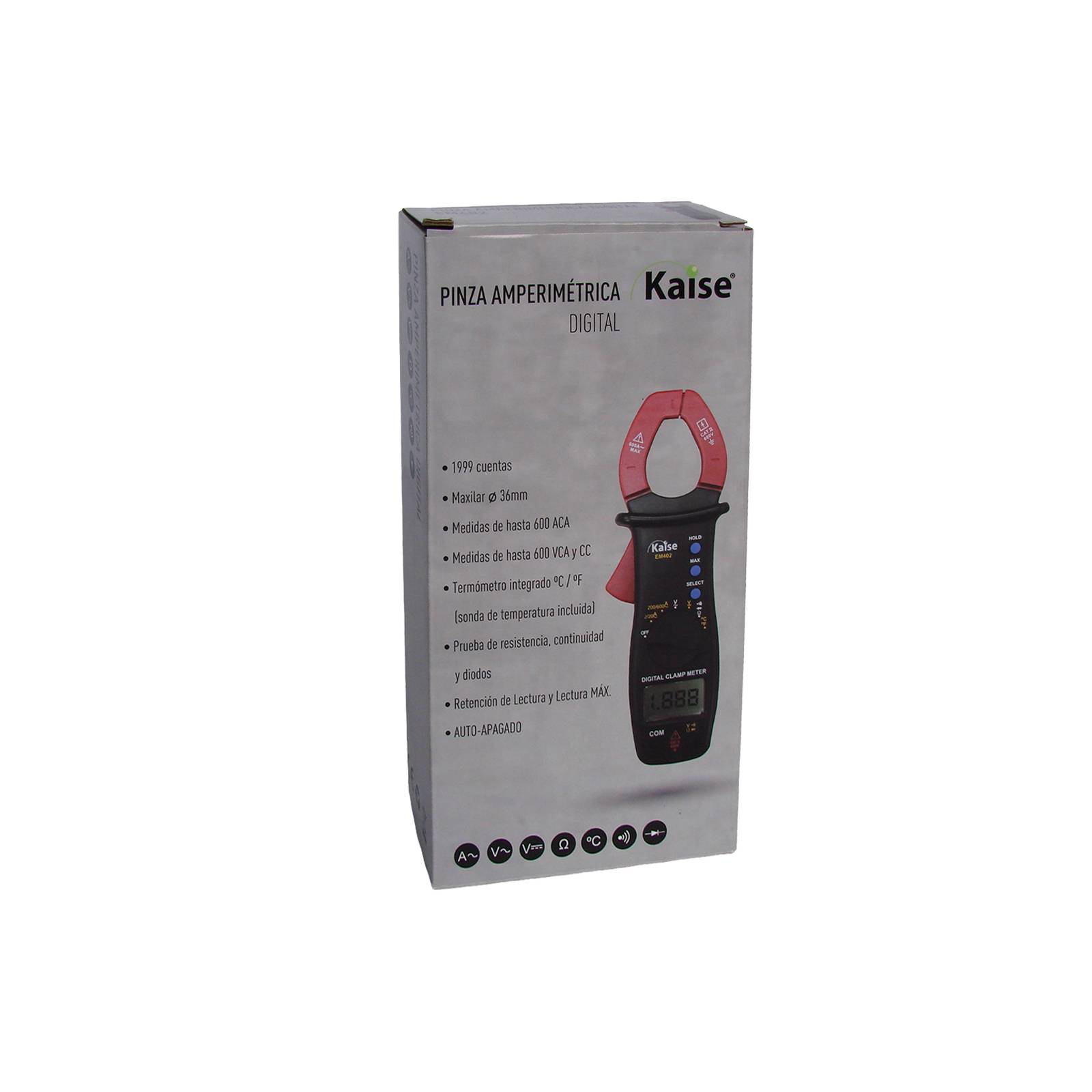 Pinza Corriente Circulante Amperimétrica Digital EM402 Kaise