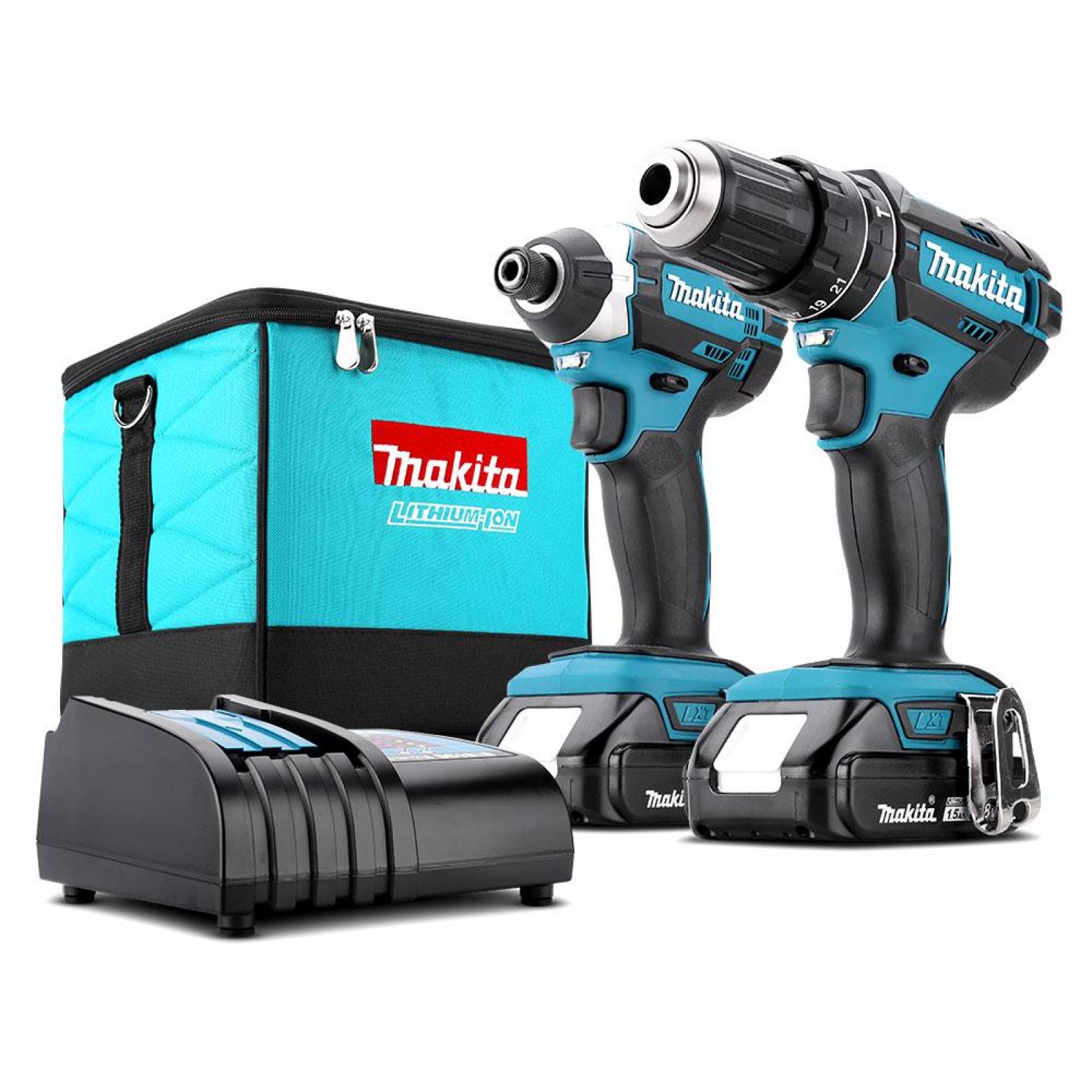 Kit Rotomartillo Atornillador Makita 18V HP482 TD152 DLX213