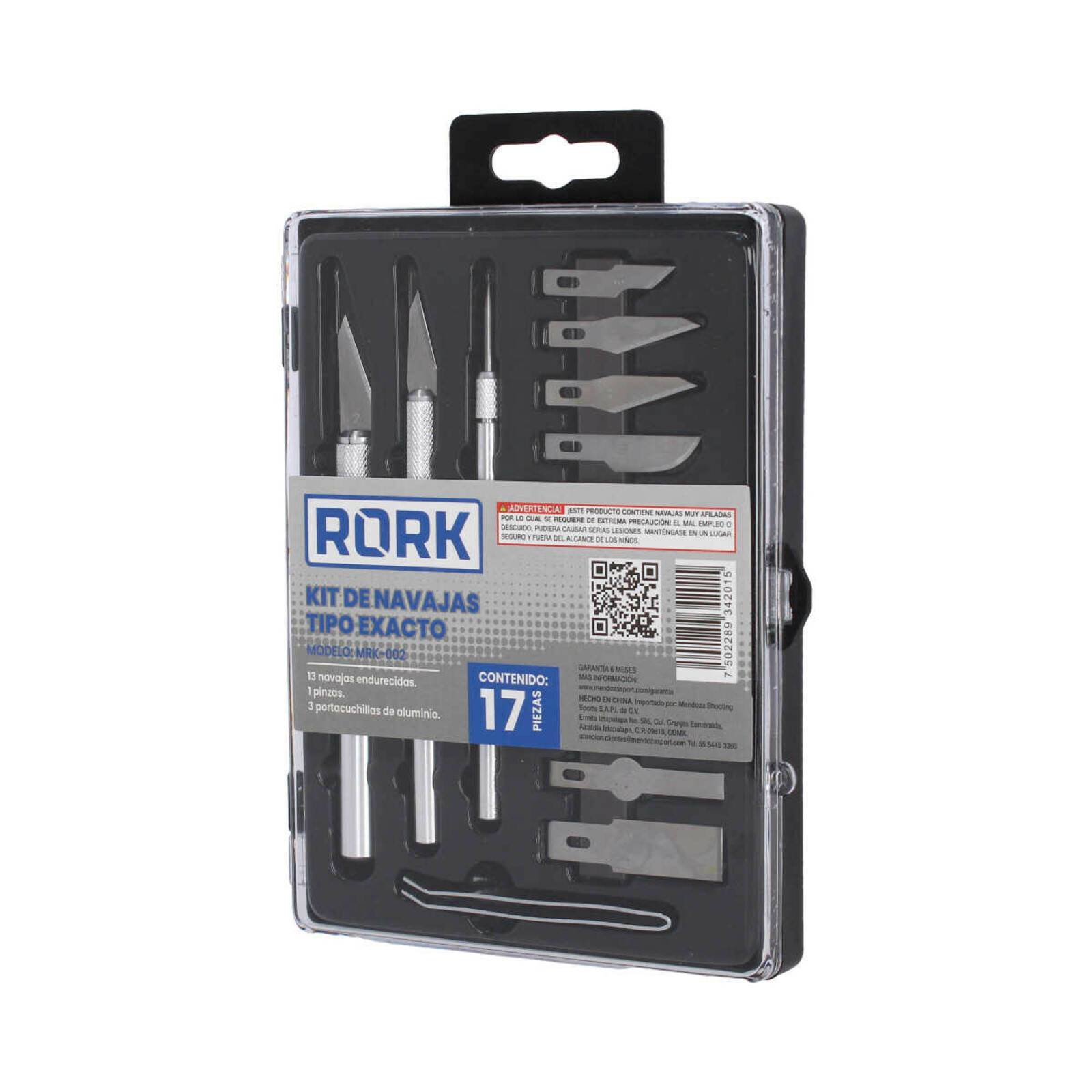 Kit De Navajas Tipo Exacto 17 Piezas Manualidades Rork