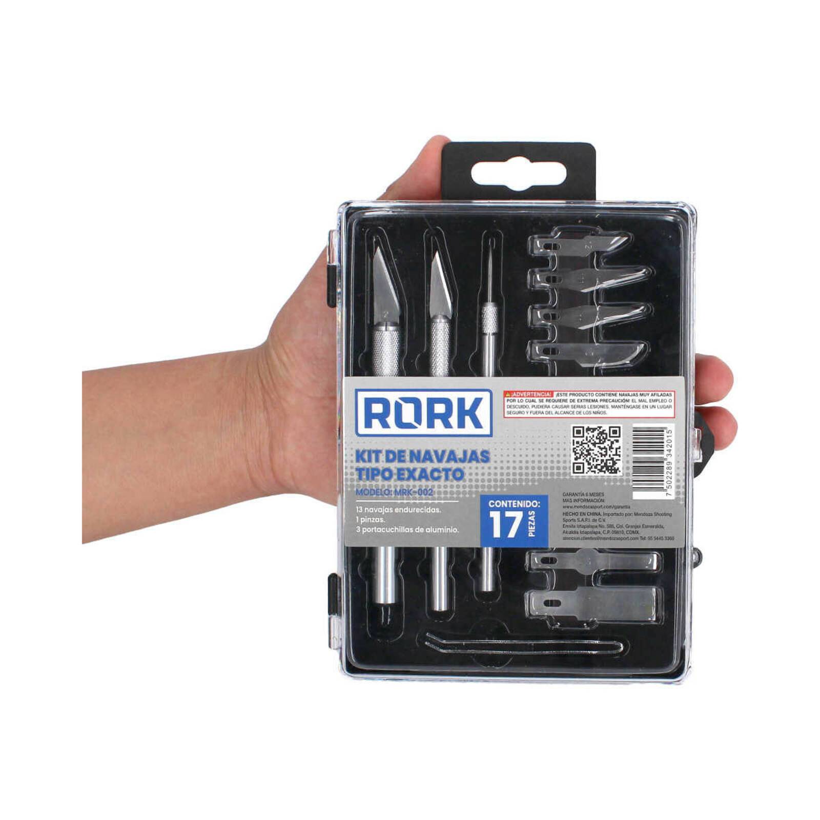 Kit De Navajas Tipo Exacto 17 Piezas Manualidades Rork