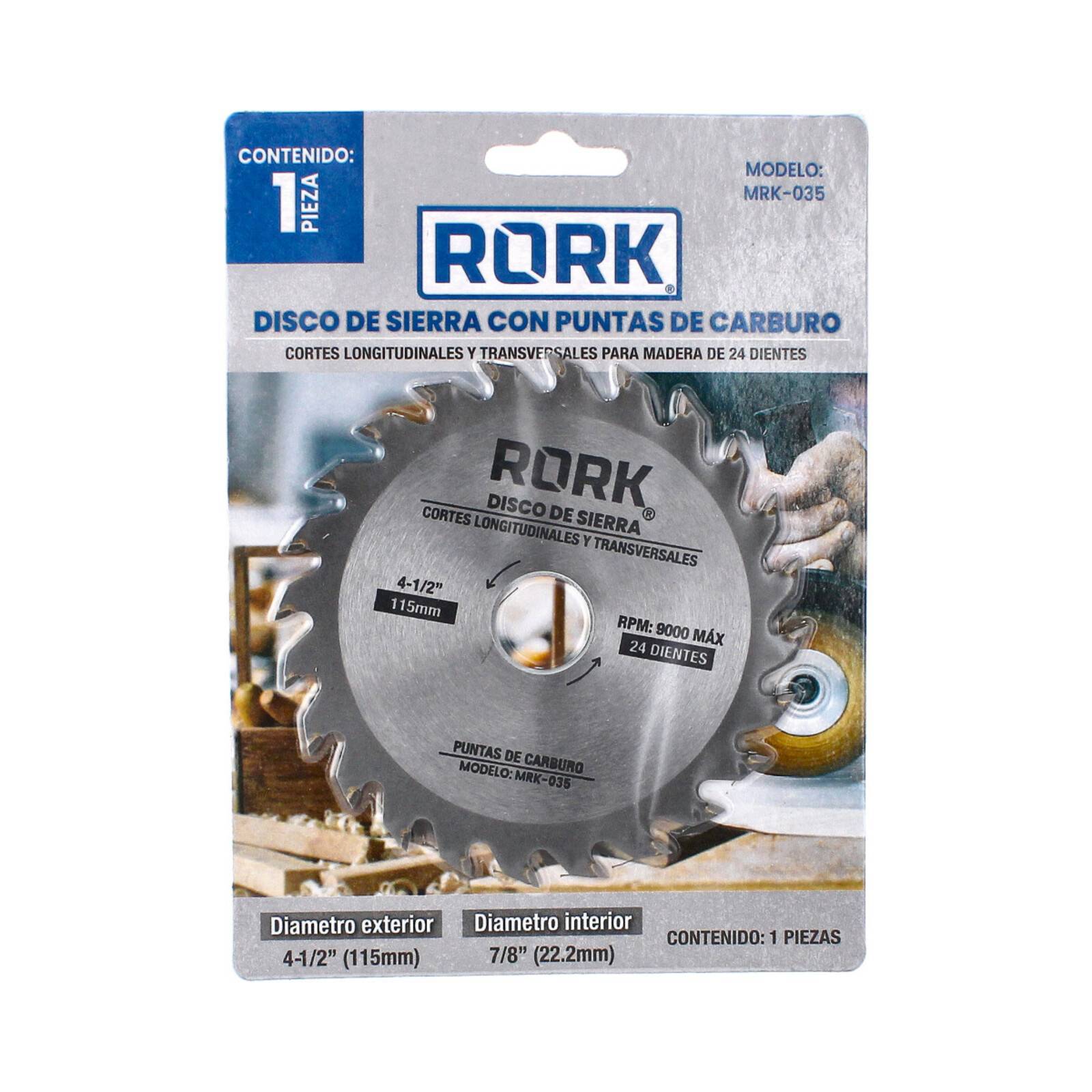 Disco De Sierra Con Puntas de Carburo  4 1 2  Madera Rork