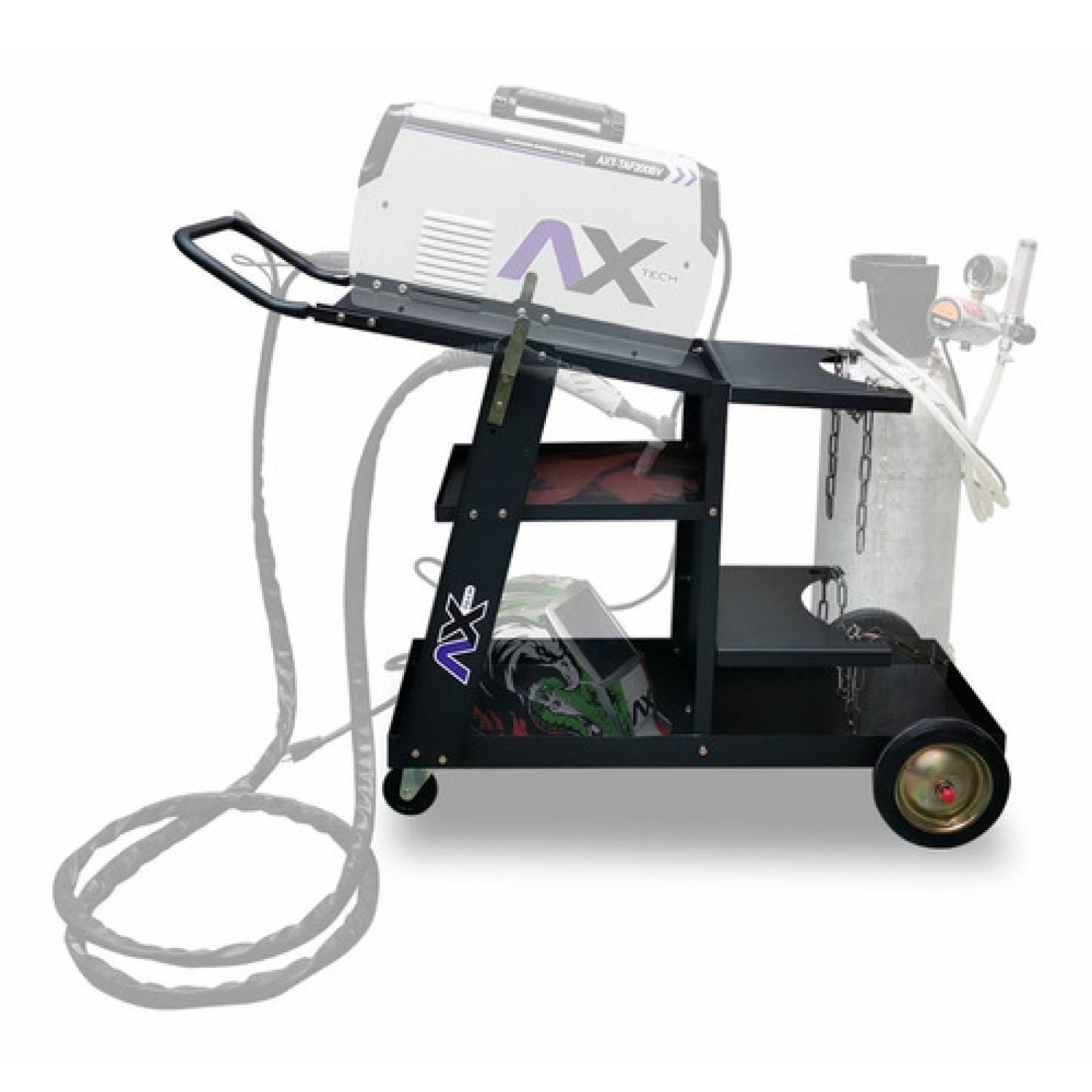 Carrito Metálico Soldador Con Charola Porta Tanque Axtech
