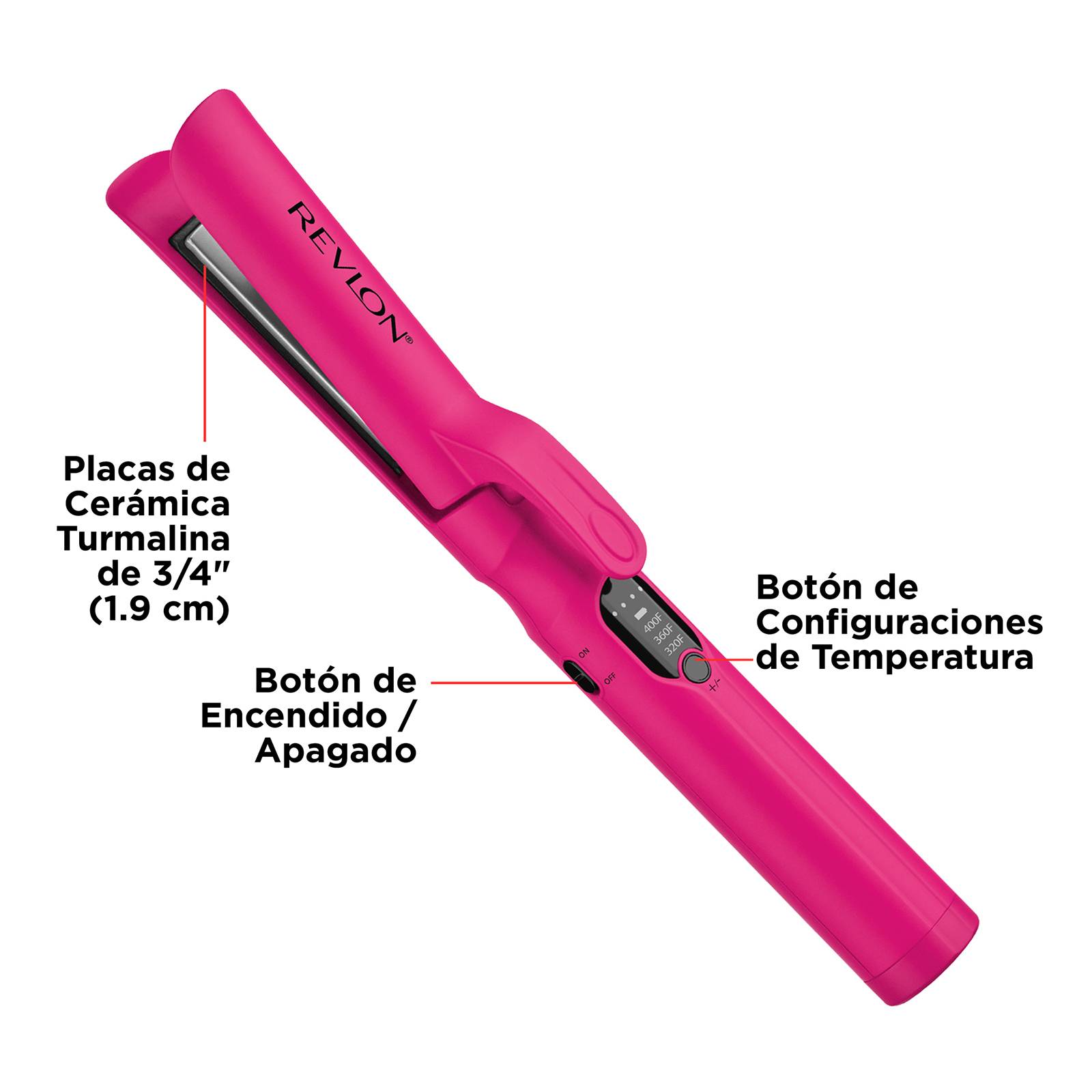 Revlon Alaciadora de Cerámica Inalámbrica USB Rosa