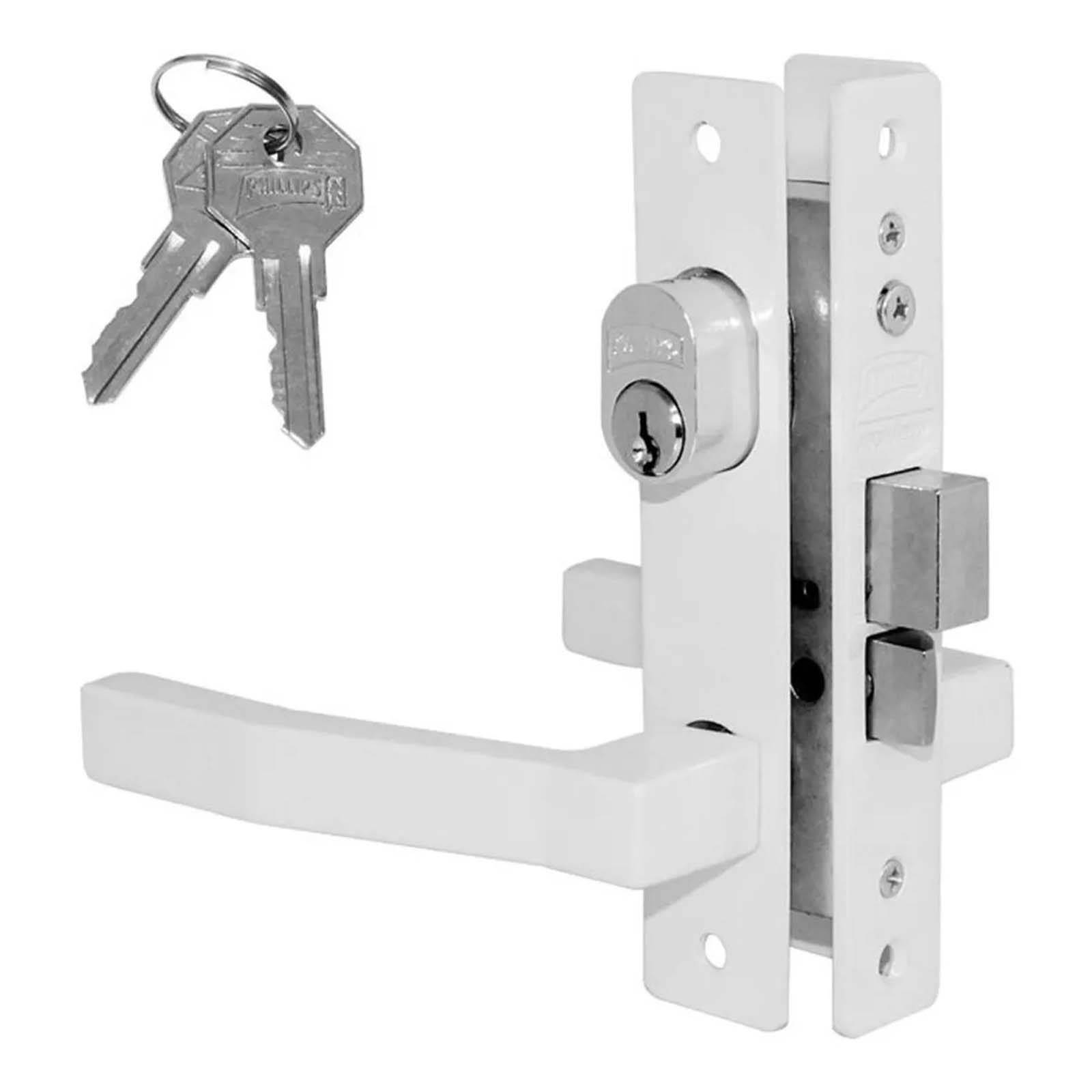 Cerradura puerta residencial aluminio blanco 550 Phillips