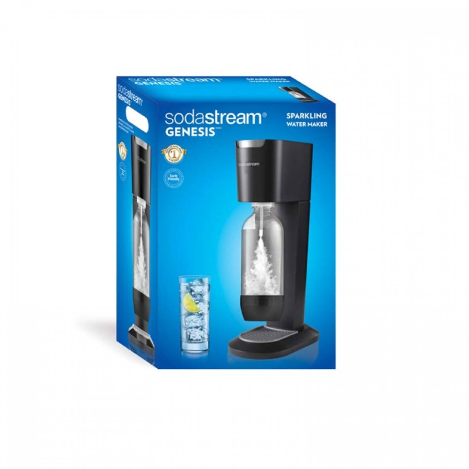 Maquina SodaStream P/Agua Mineral Refresco Kit Genesis Negro