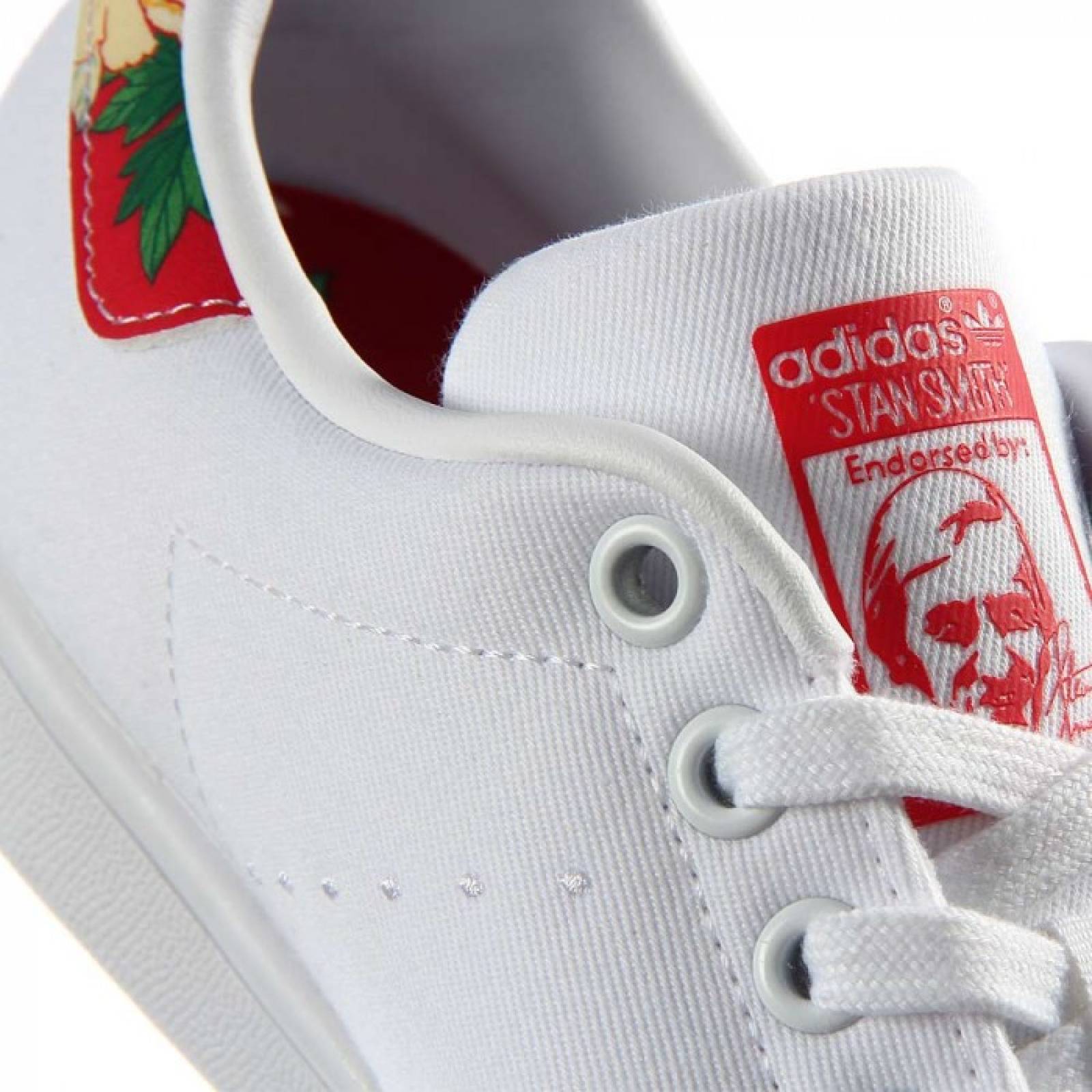 Tenis Adidas Stan Smith Originals Mujer Blanco Flores