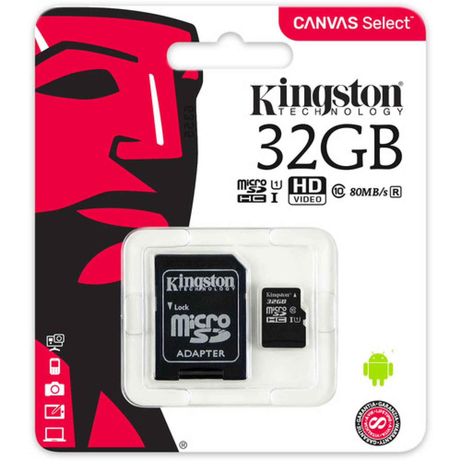 Memoria Micro SDHC 32 GB Canvas Select 80R  Kingston
